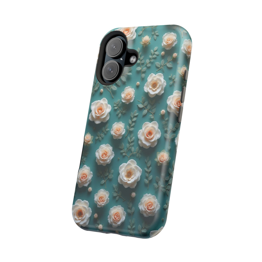 Floral Rose Pattern Magnetic Impact-Resistant Phone Case