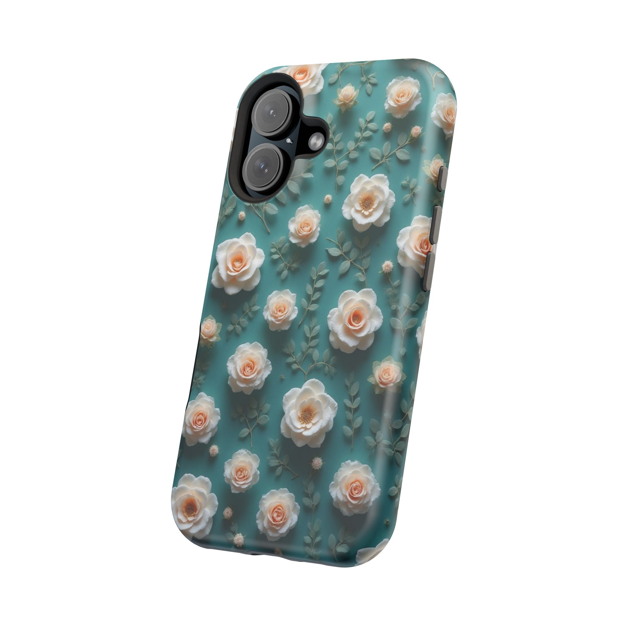 Floral Rose Pattern Magnetic Impact-Resistant Phone Case