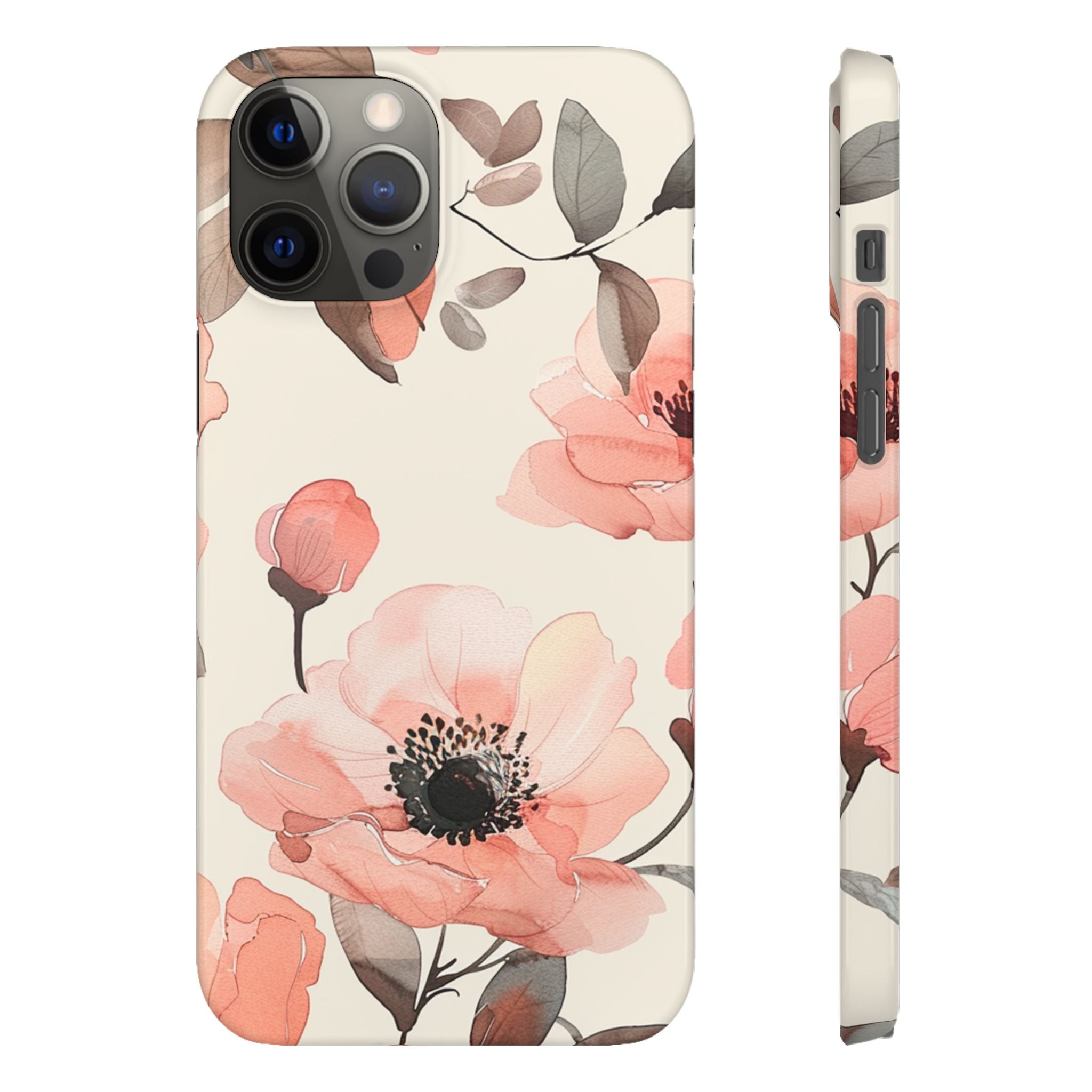 Floral Snap Phone Case — Blush Watercolor Poppies