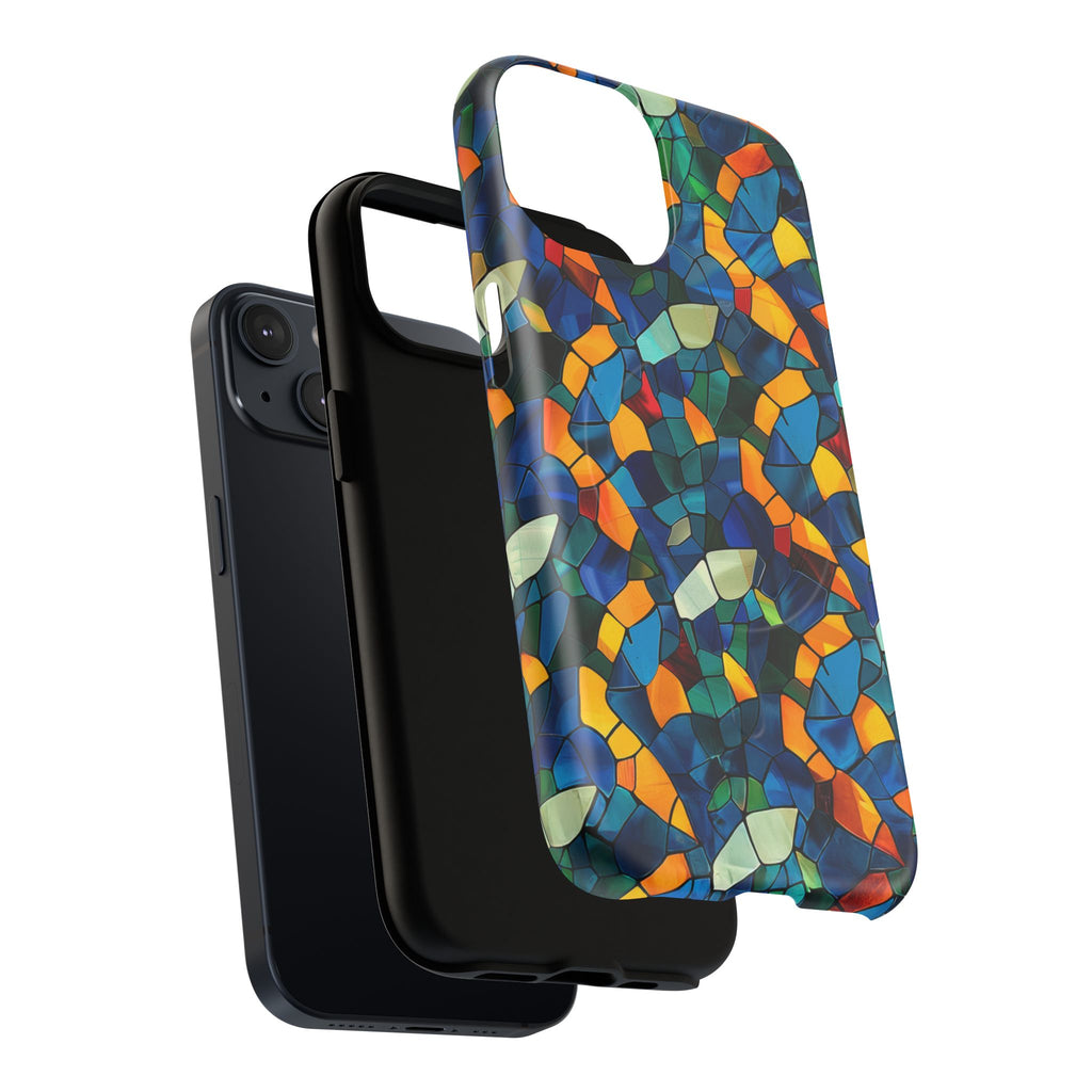 Stained Glass Mosaic Tough Magnetic Phone Case — Vibrant Abstract Protective Cover