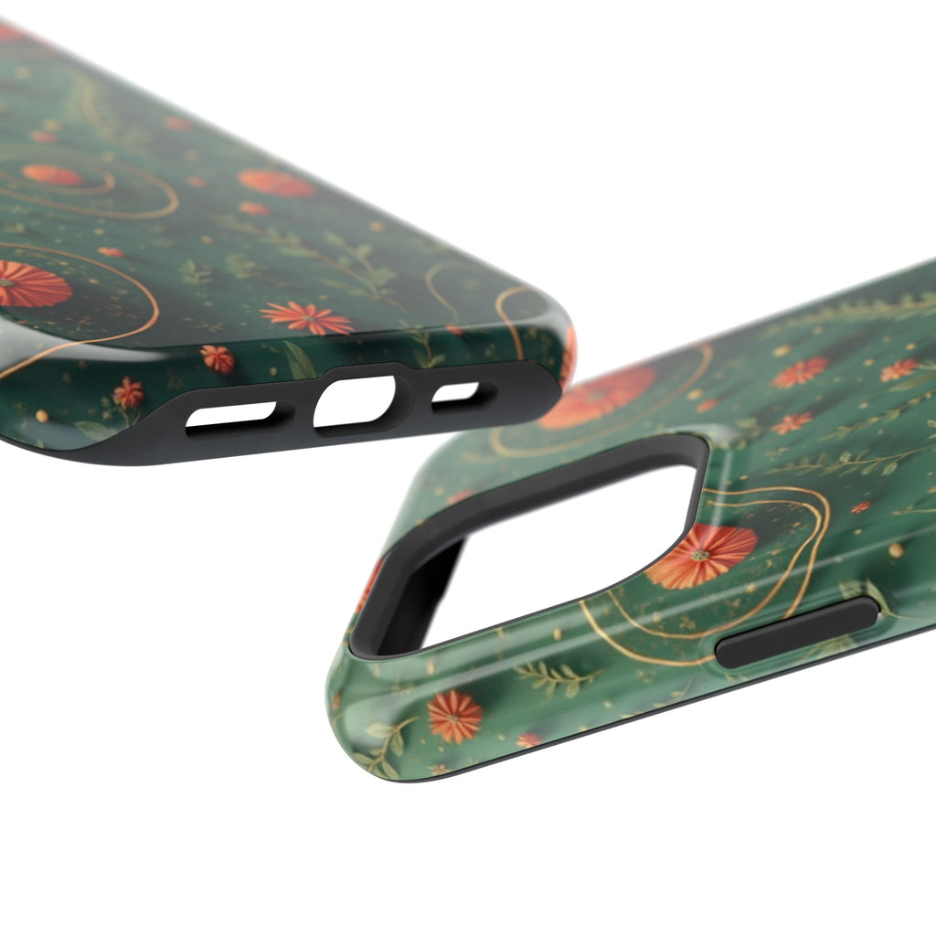 Floral Green Magnetic Impact Phone Case — Protective Botanical Design