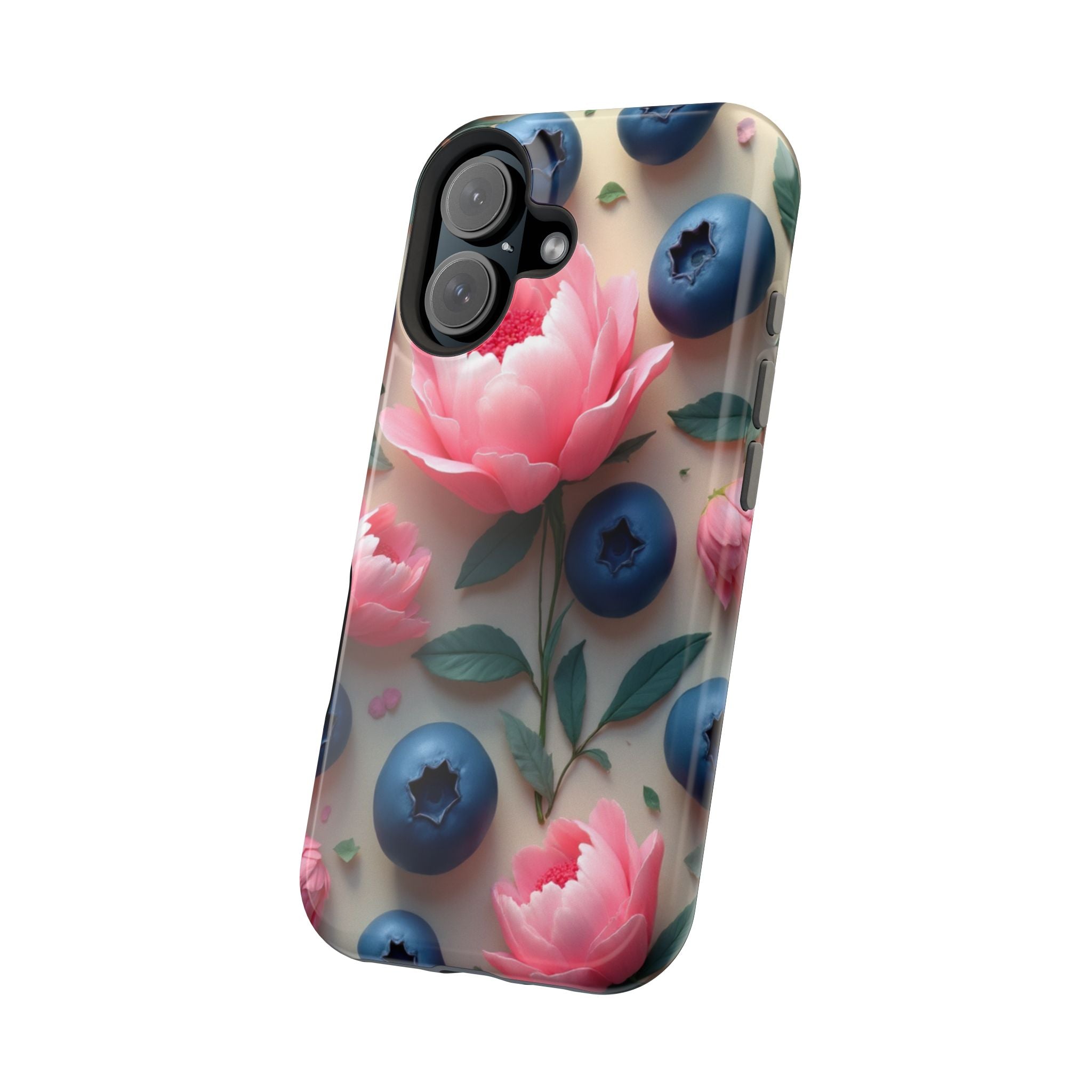 Floral Blueberry Phone Case — Magnetic Impact-Resistant