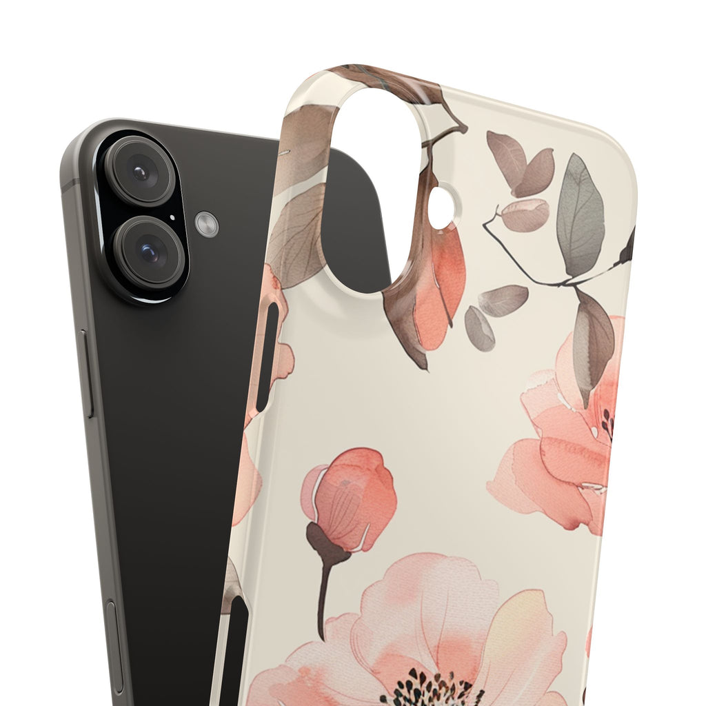 Floral Snap Phone Case — Blush Watercolor Poppies