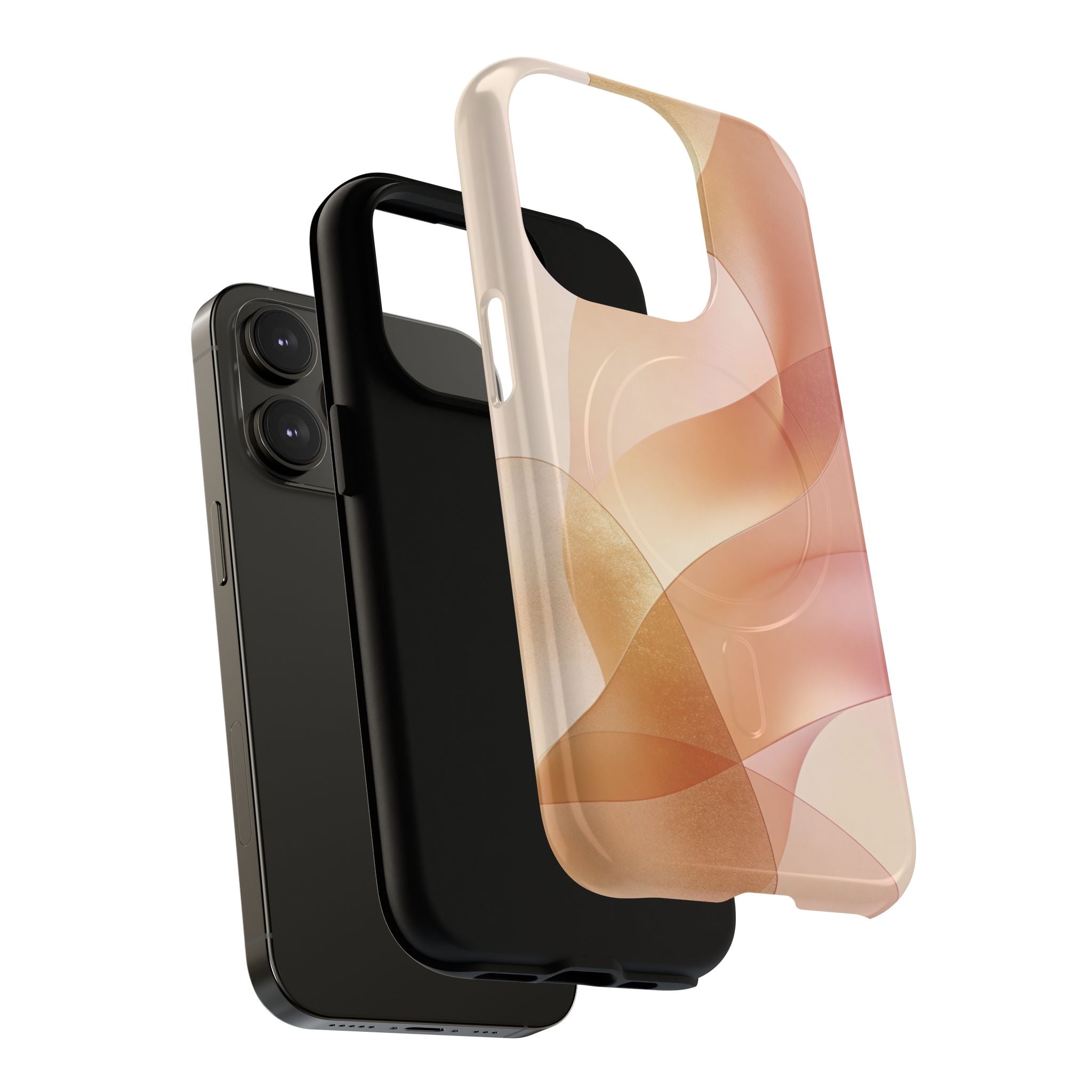 Magnetic Tough Phone Case — Abstract Peach Wave Armor