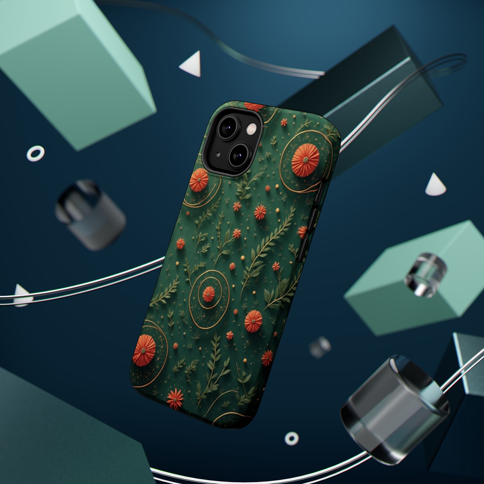 Floral Green Magnetic Impact Phone Case — Protective Botanical Design