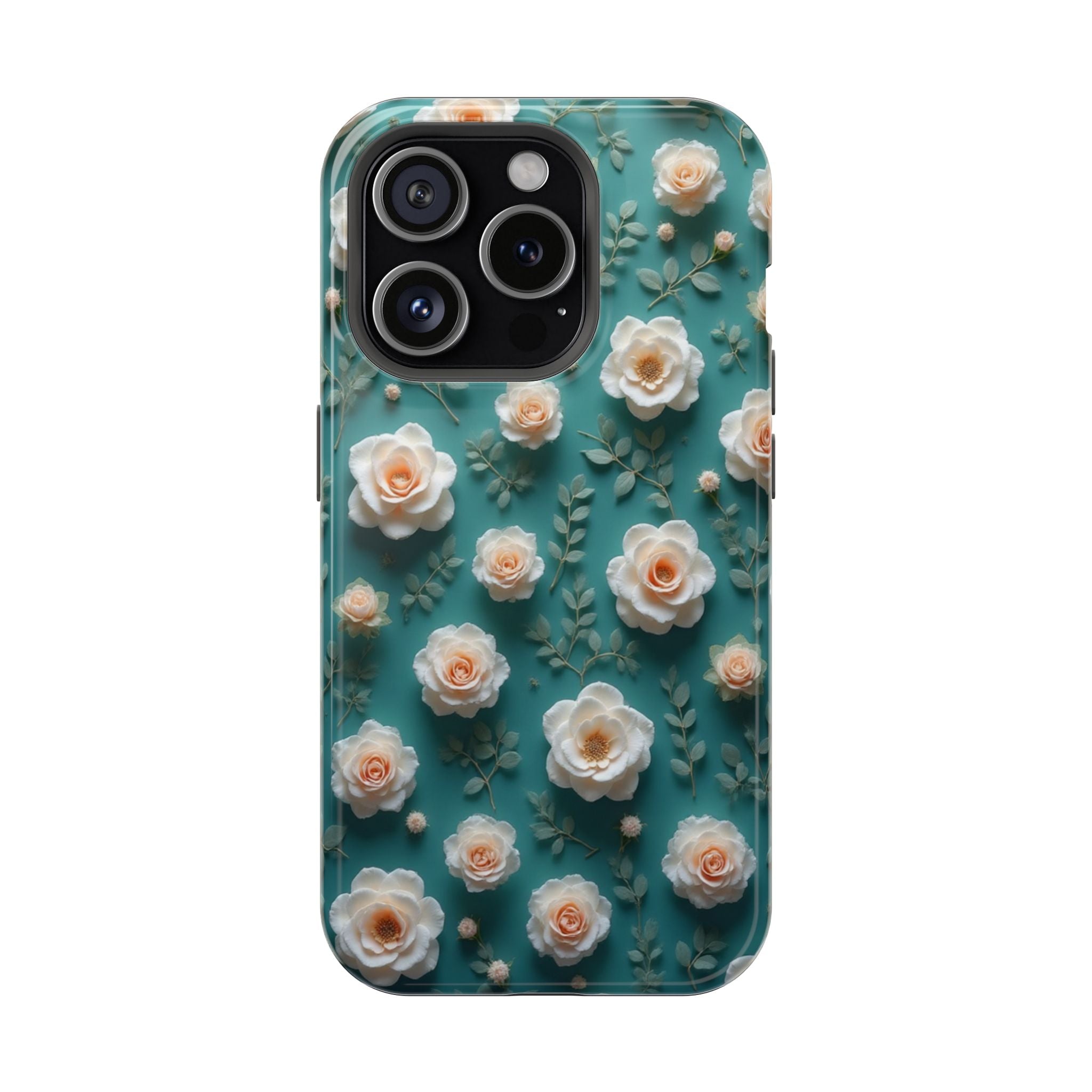 Floral Rose Pattern Magnetic Impact-Resistant Phone Case