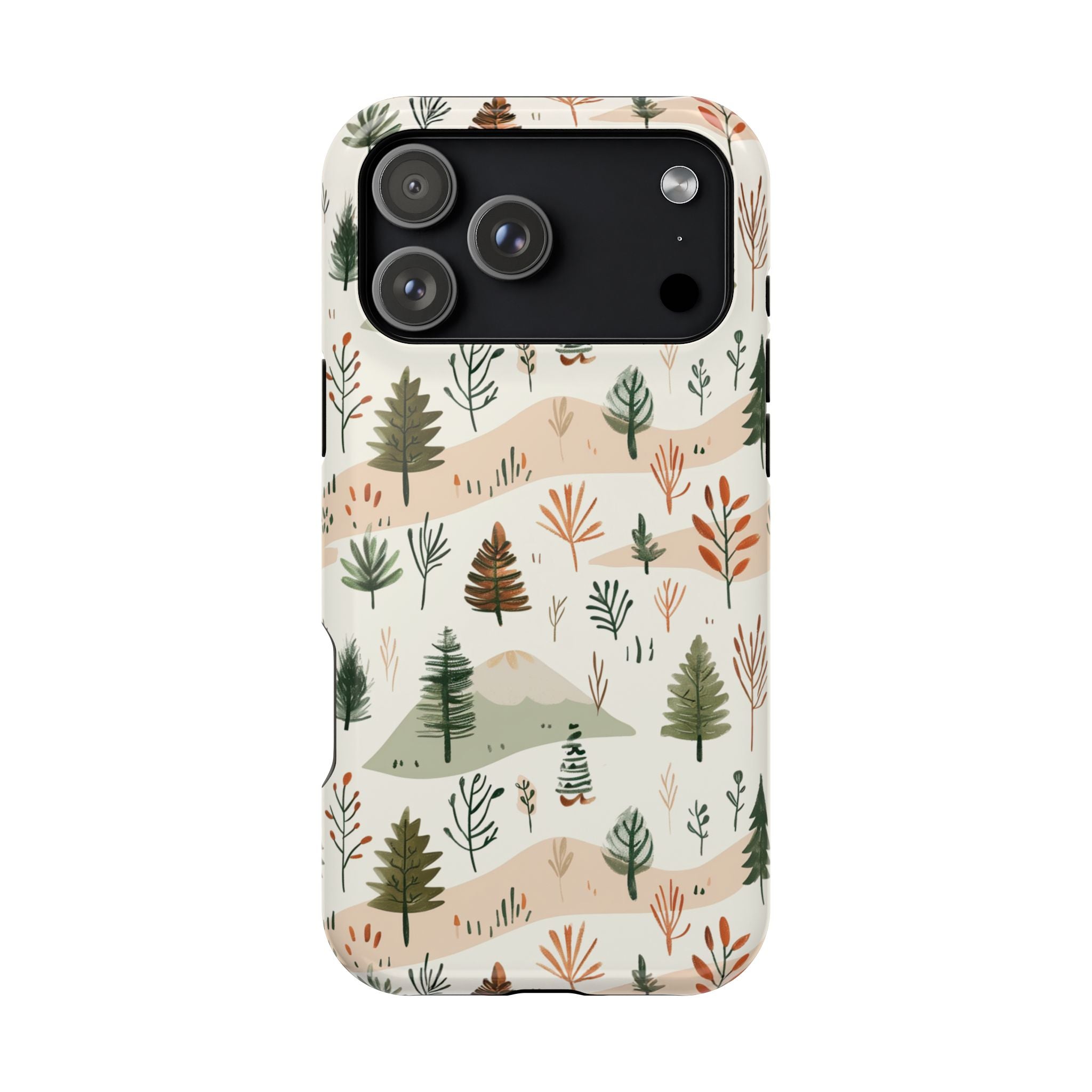 Magnetic Impact-Resistant Phone Case — Woodland Trees Pattern