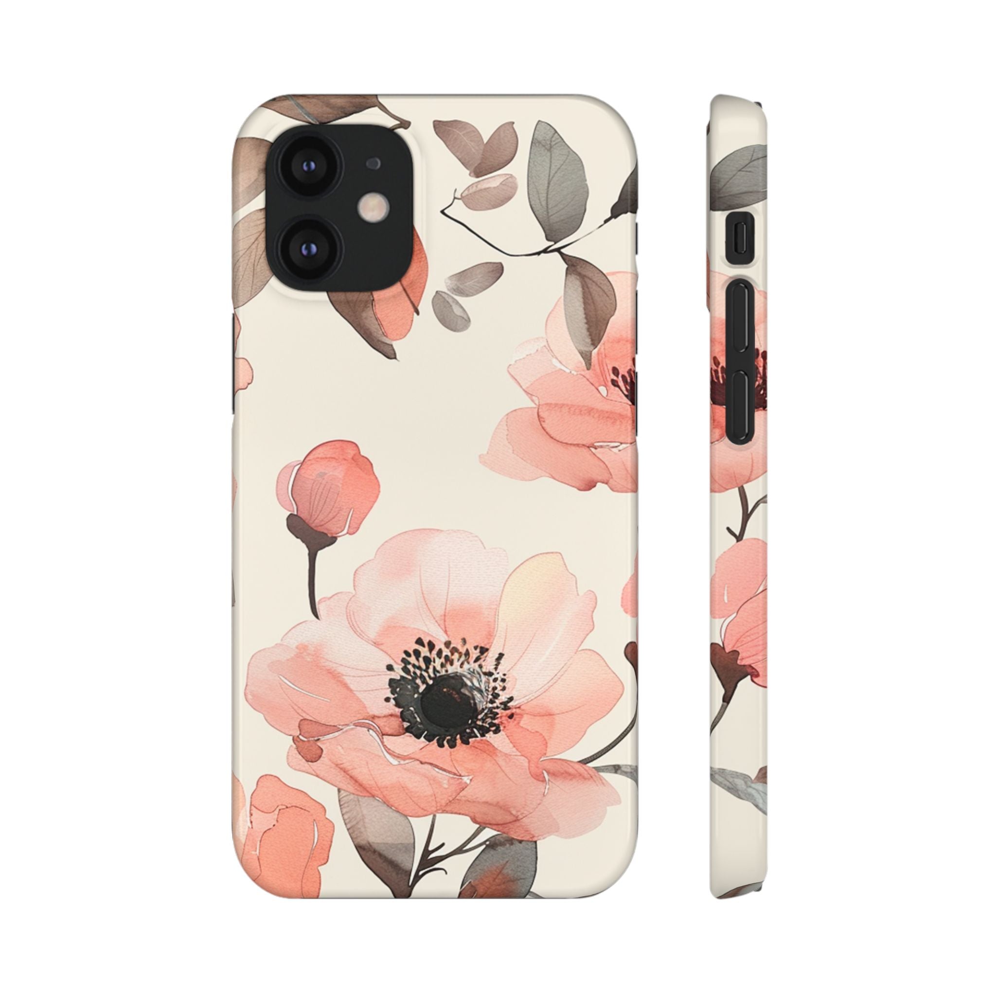 Floral Snap Phone Case — Blush Watercolor Poppies