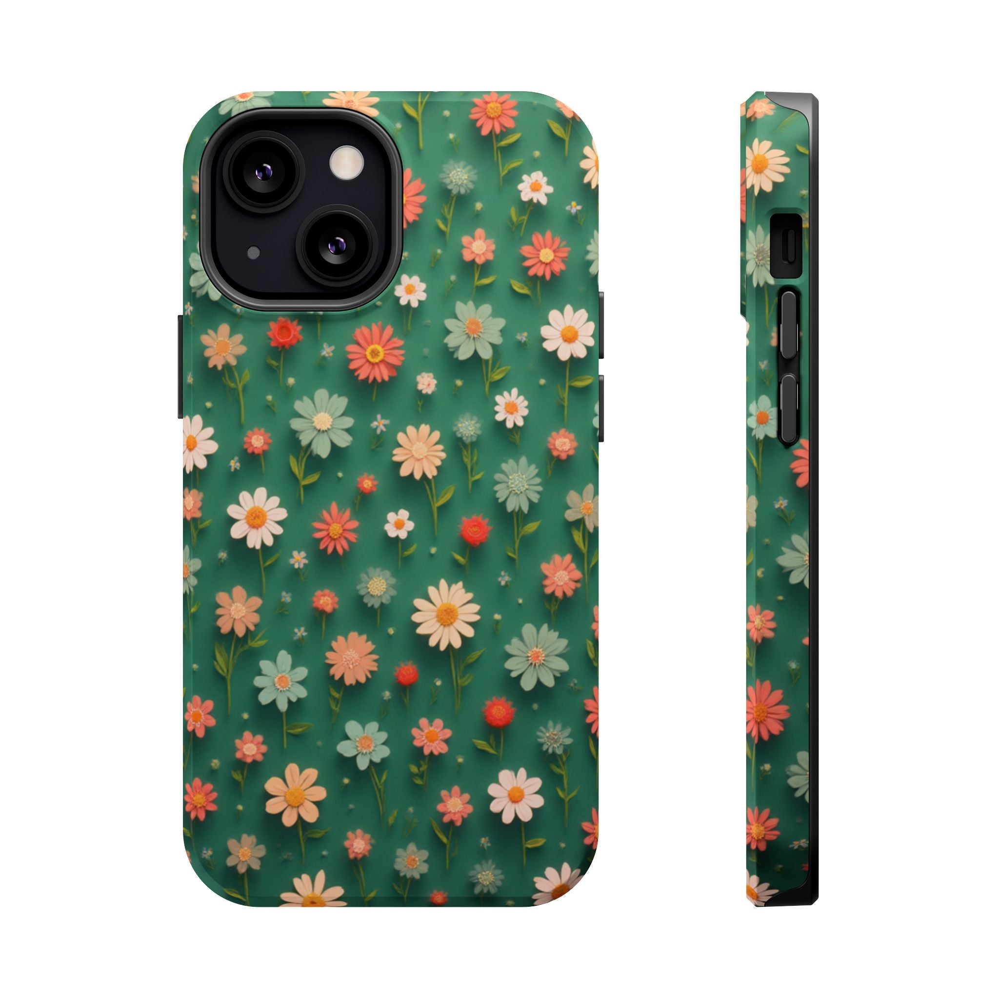 Floral Daisy Magnetic Impact-Resistant Phone Case