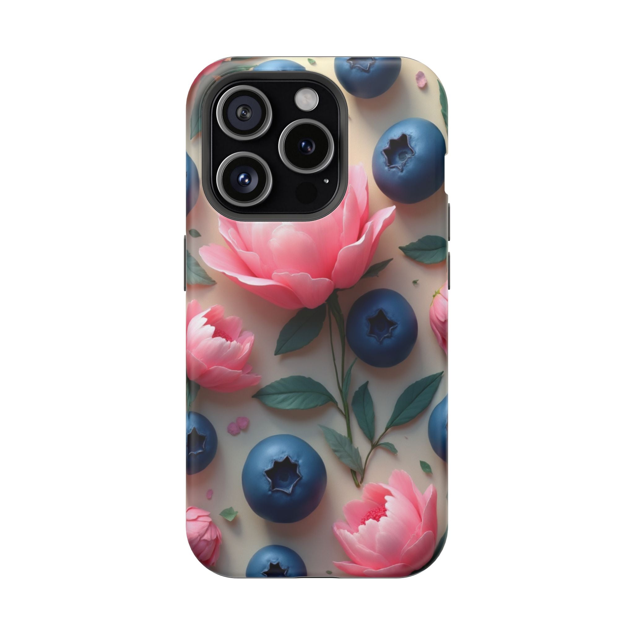 Floral Blueberry Phone Case — Magnetic Impact-Resistant