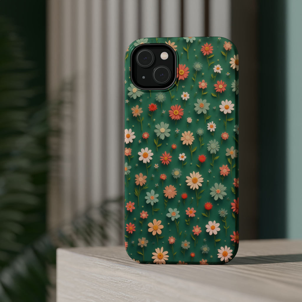 Floral Daisy Magnetic Impact-Resistant Phone Case