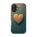 Magnetic Impact-Resistant Phone Case — Textured Heart Confetti Design