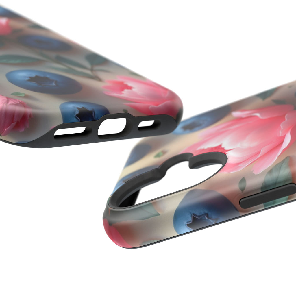 Floral Blueberry Phone Case — Magnetic Impact-Resistant