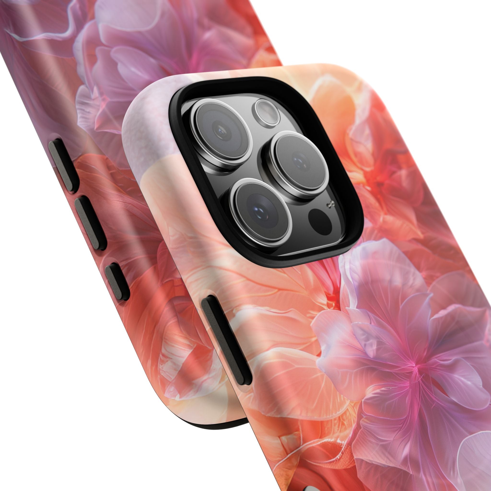 Floral Dream Tough Magnetic Phone Case — Pink Peach Petal Design