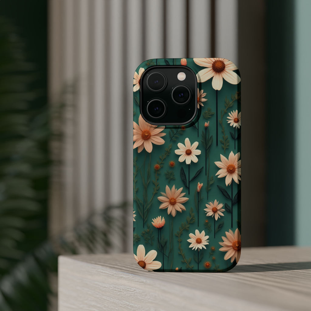 Floral Daisy Magnetic Impact-Resistant Phone Case