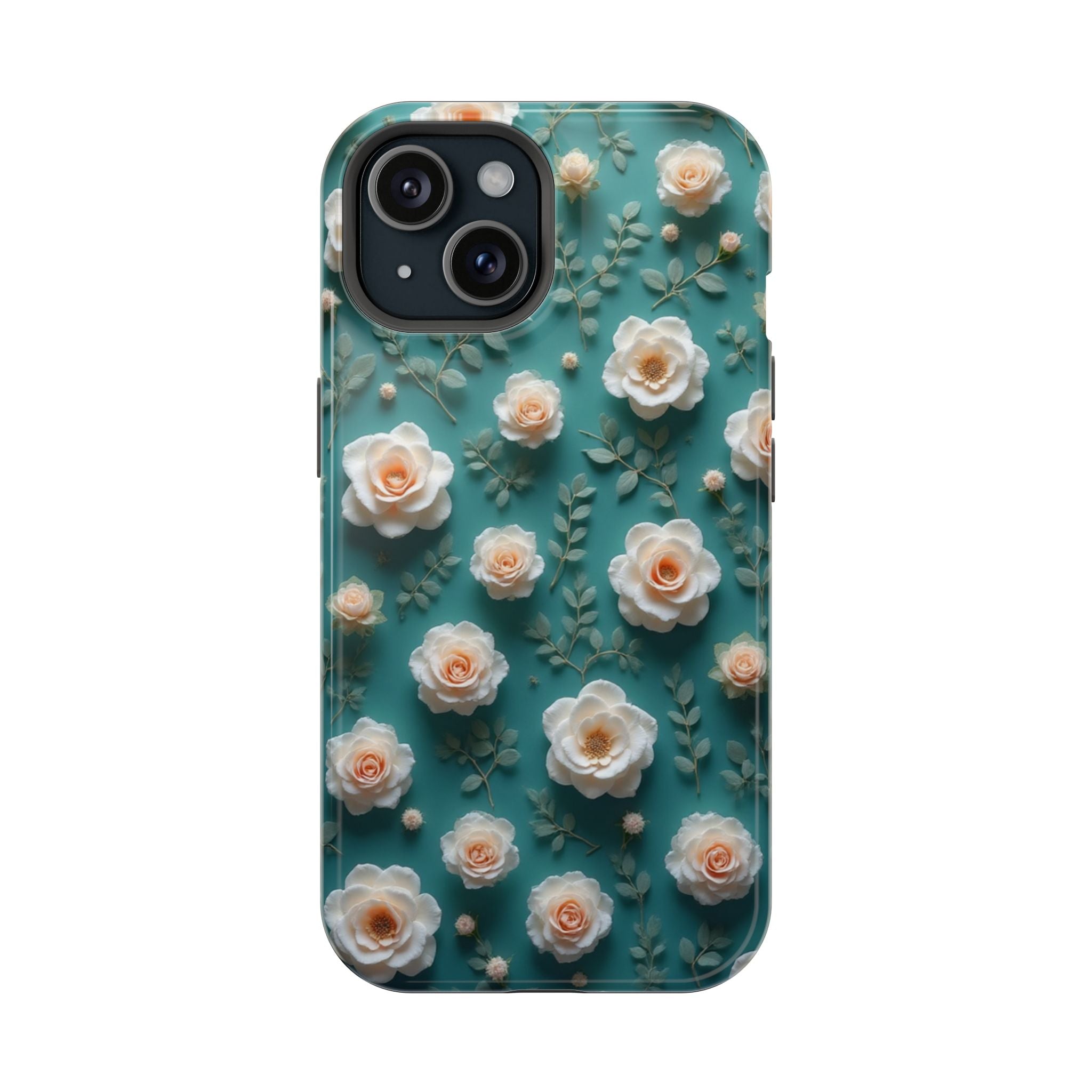 Floral Rose Pattern Magnetic Impact-Resistant Phone Case