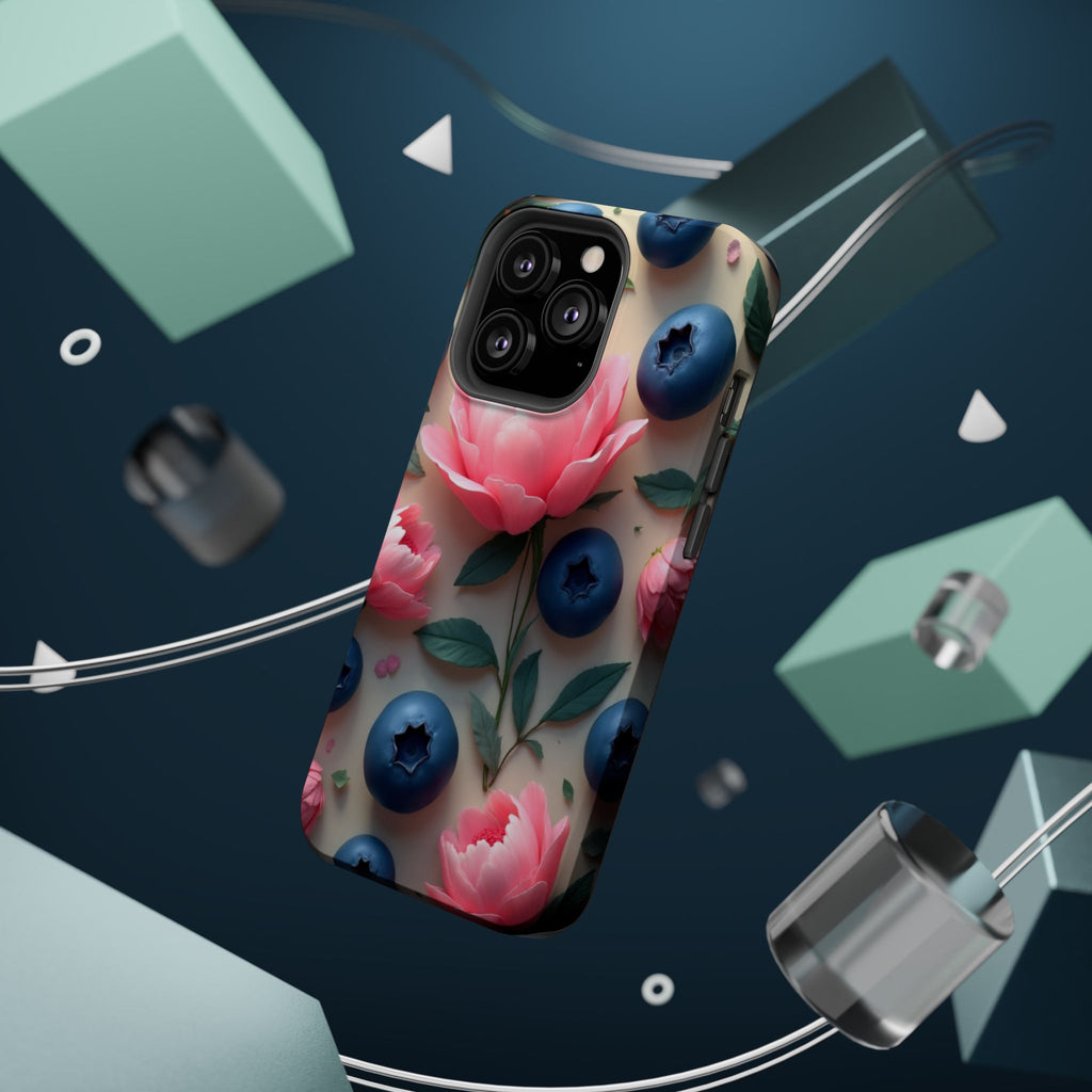 Floral Blueberry Phone Case — Magnetic Impact-Resistant