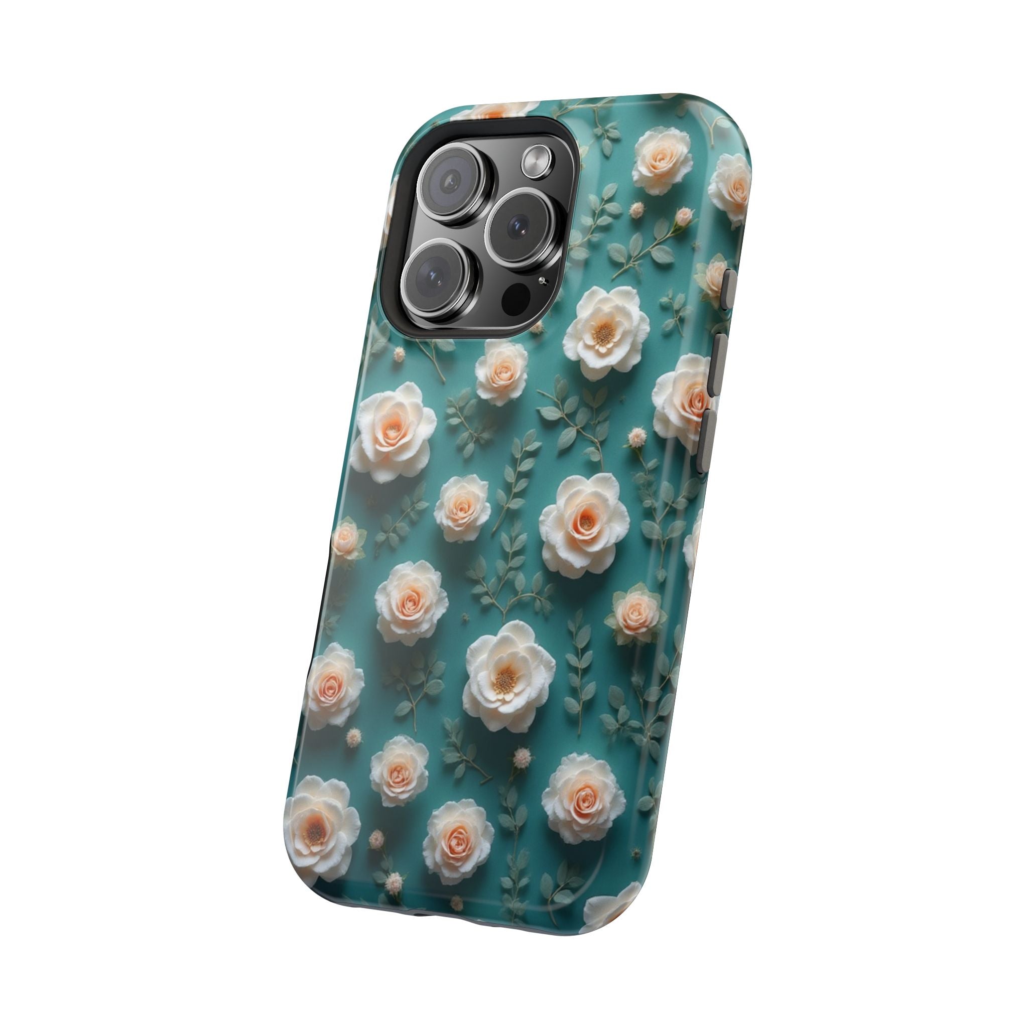 Floral Rose Pattern Magnetic Impact-Resistant Phone Case