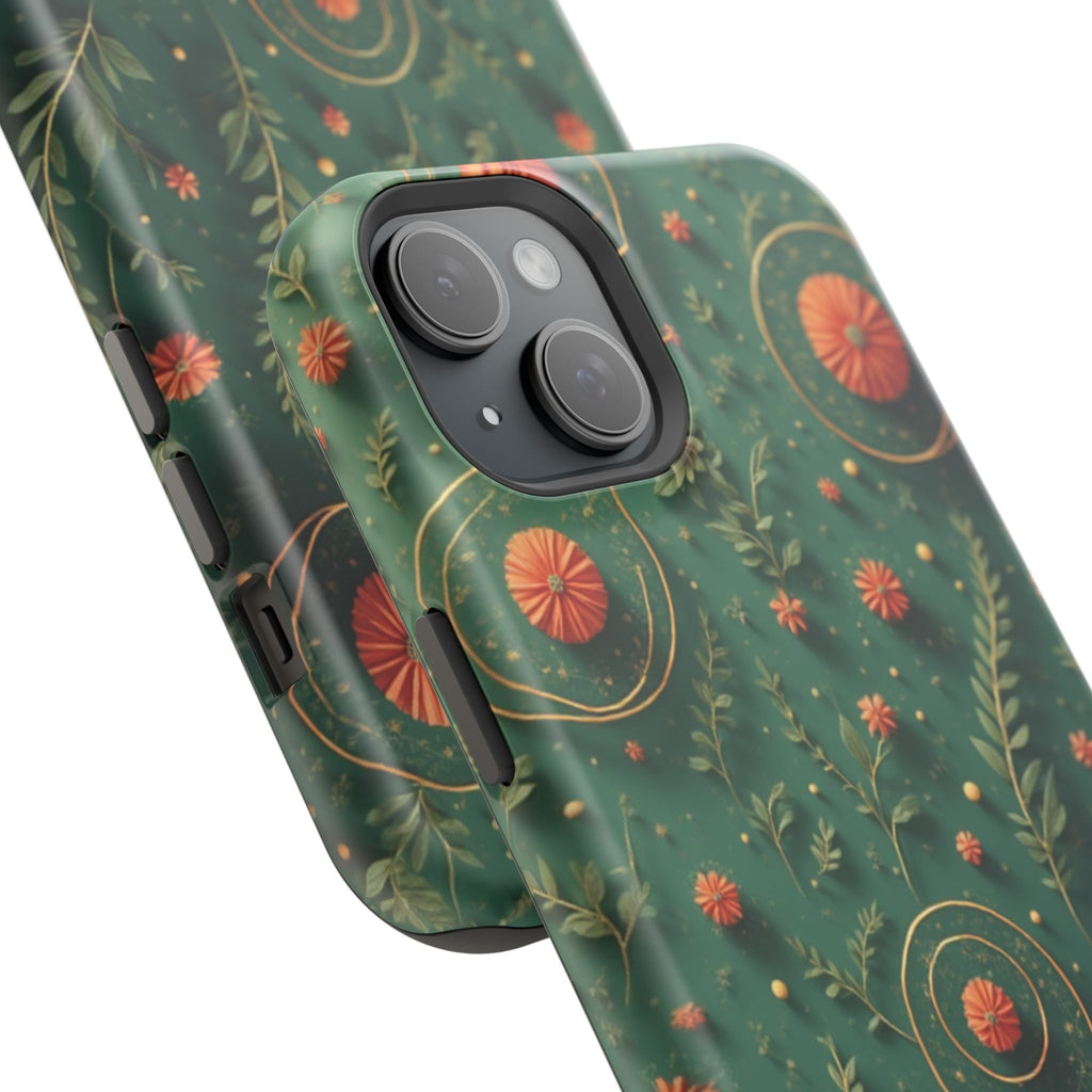 Floral Green Magnetic Impact Phone Case — Protective Botanical Design