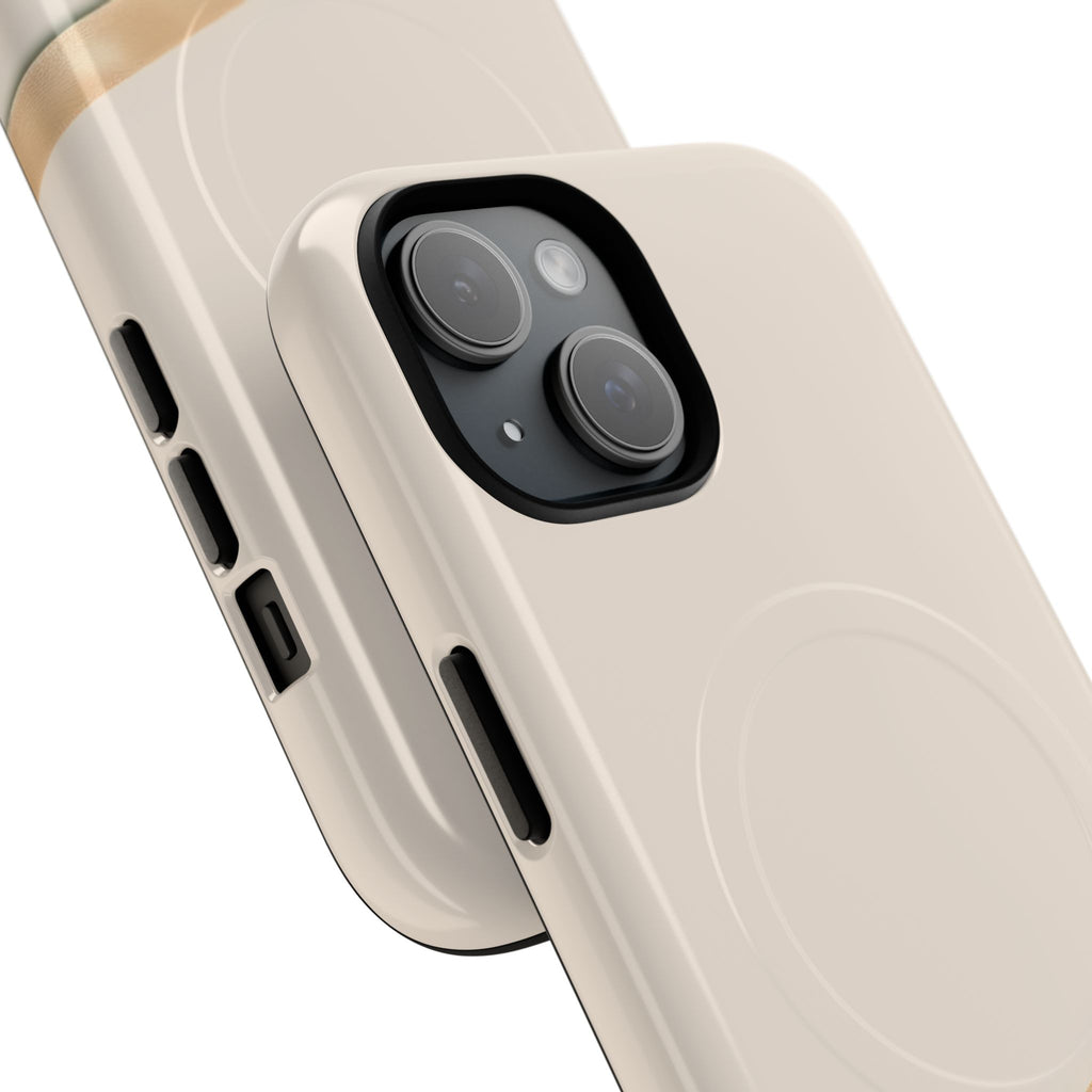 MagSafe Tough Phone Case — Sleek Sandstone with Gold Accent