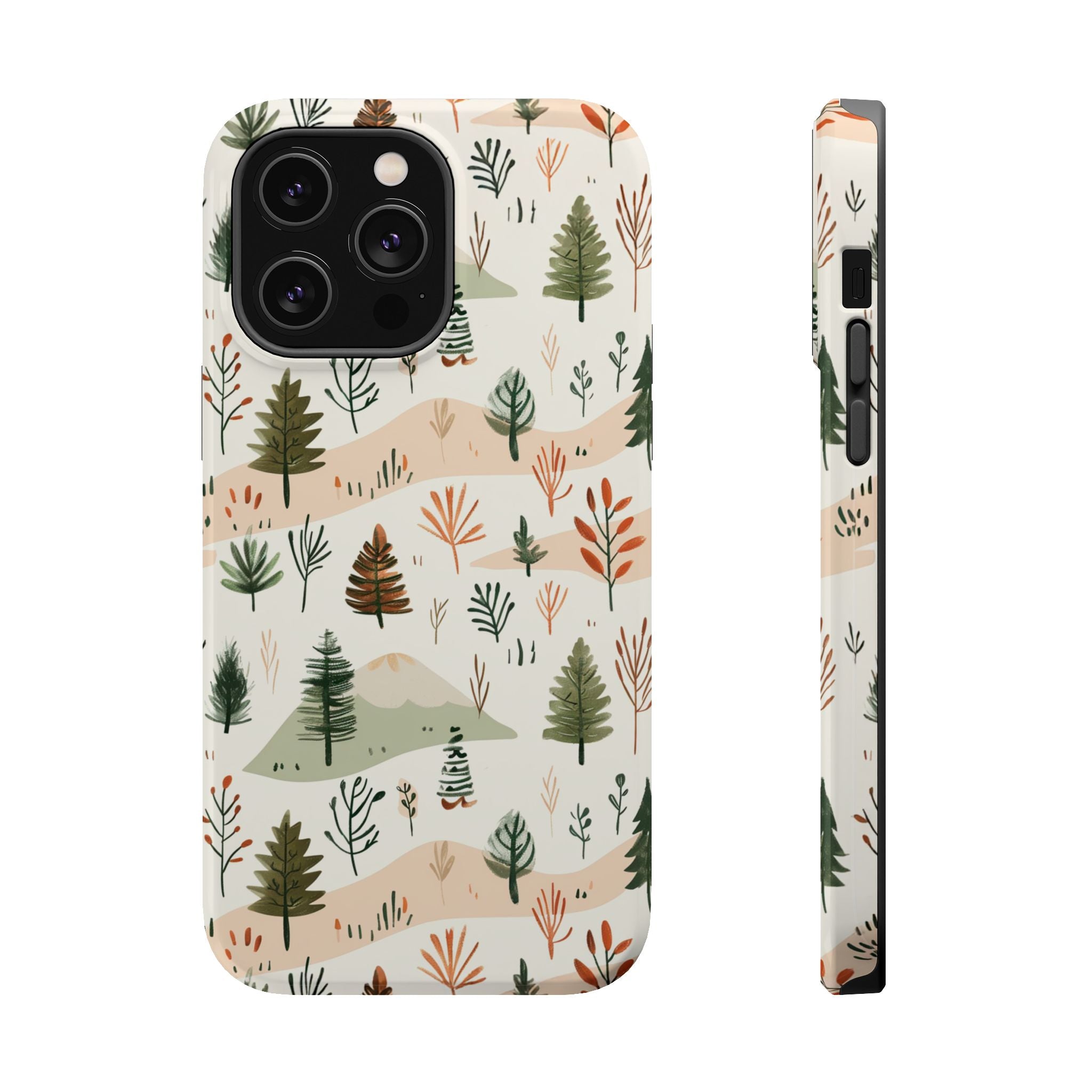 Magnetic Impact-Resistant Phone Case — Woodland Trees Pattern