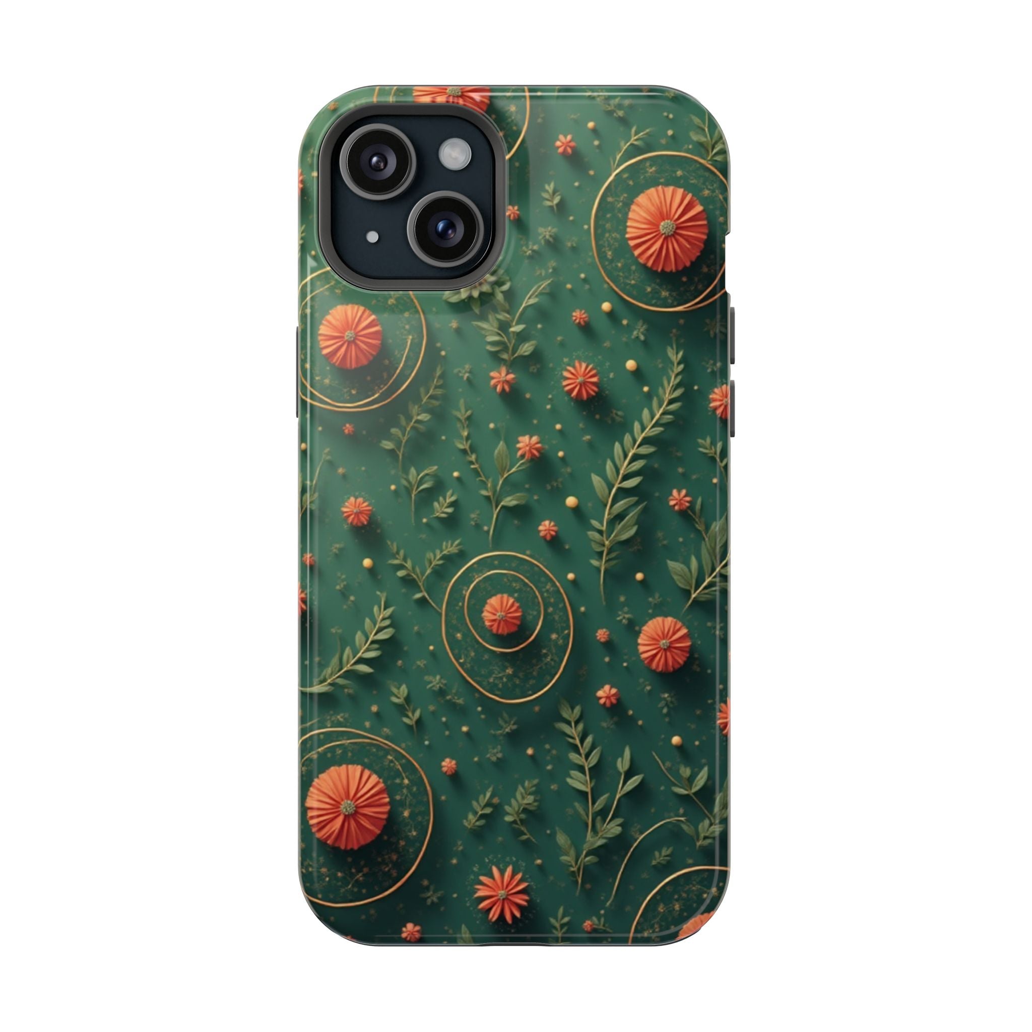 Floral Green Magnetic Impact Phone Case — Protective Botanical Design