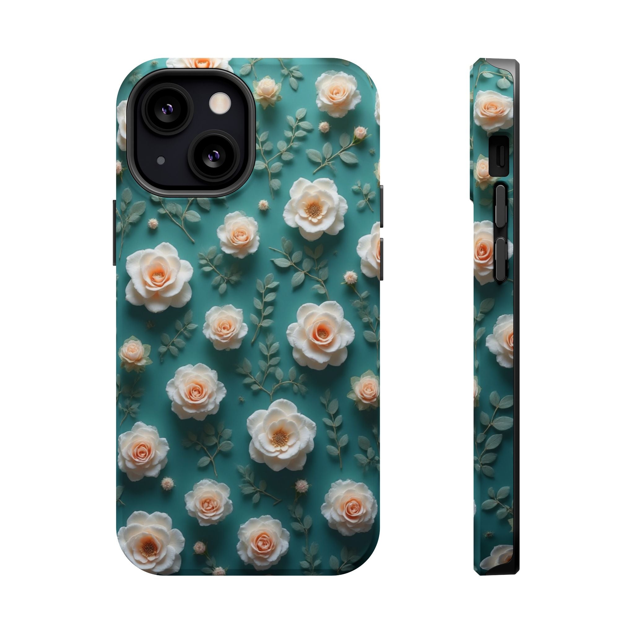 Floral Rose Pattern Magnetic Impact-Resistant Phone Case