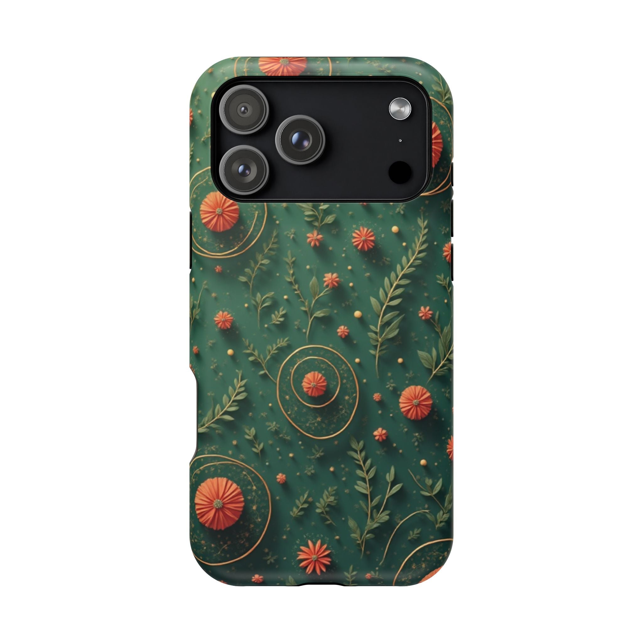 Floral Green Magnetic Impact Phone Case — Protective Botanical Design