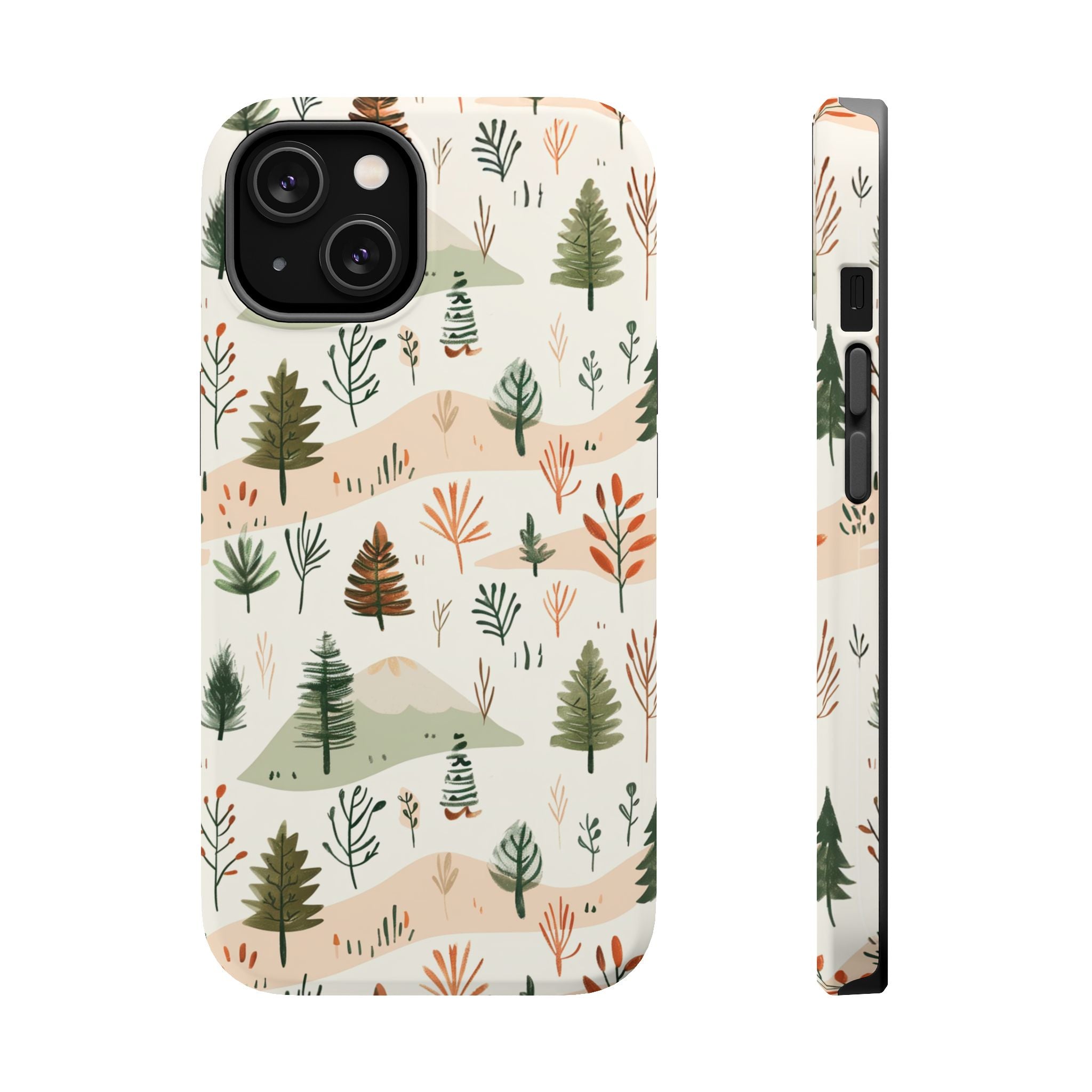 Magnetic Impact-Resistant Phone Case — Woodland Trees Pattern
