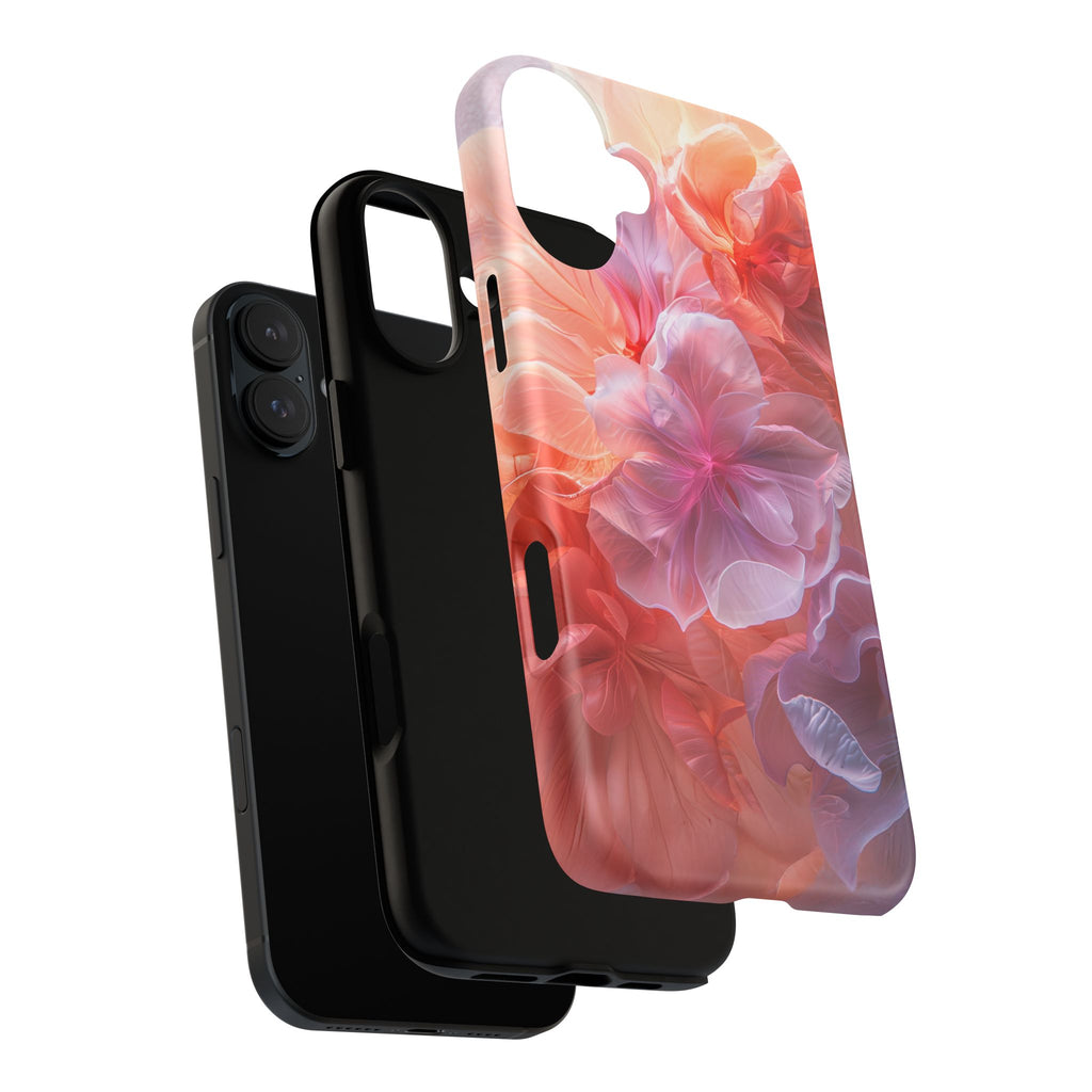 Floral Dream Tough Magnetic Phone Case — Pink Peach Petal Design