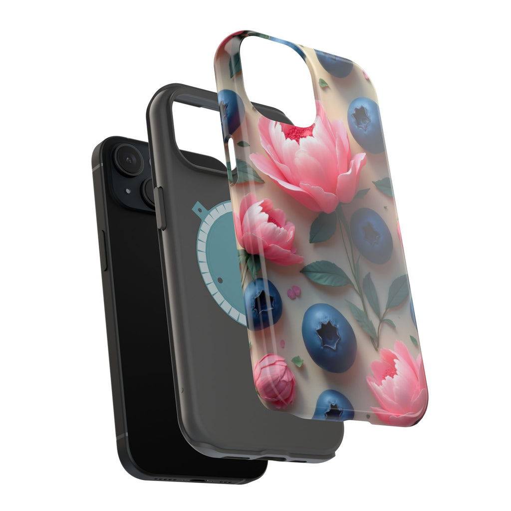 Floral Blueberry Phone Case — Magnetic Impact-Resistant