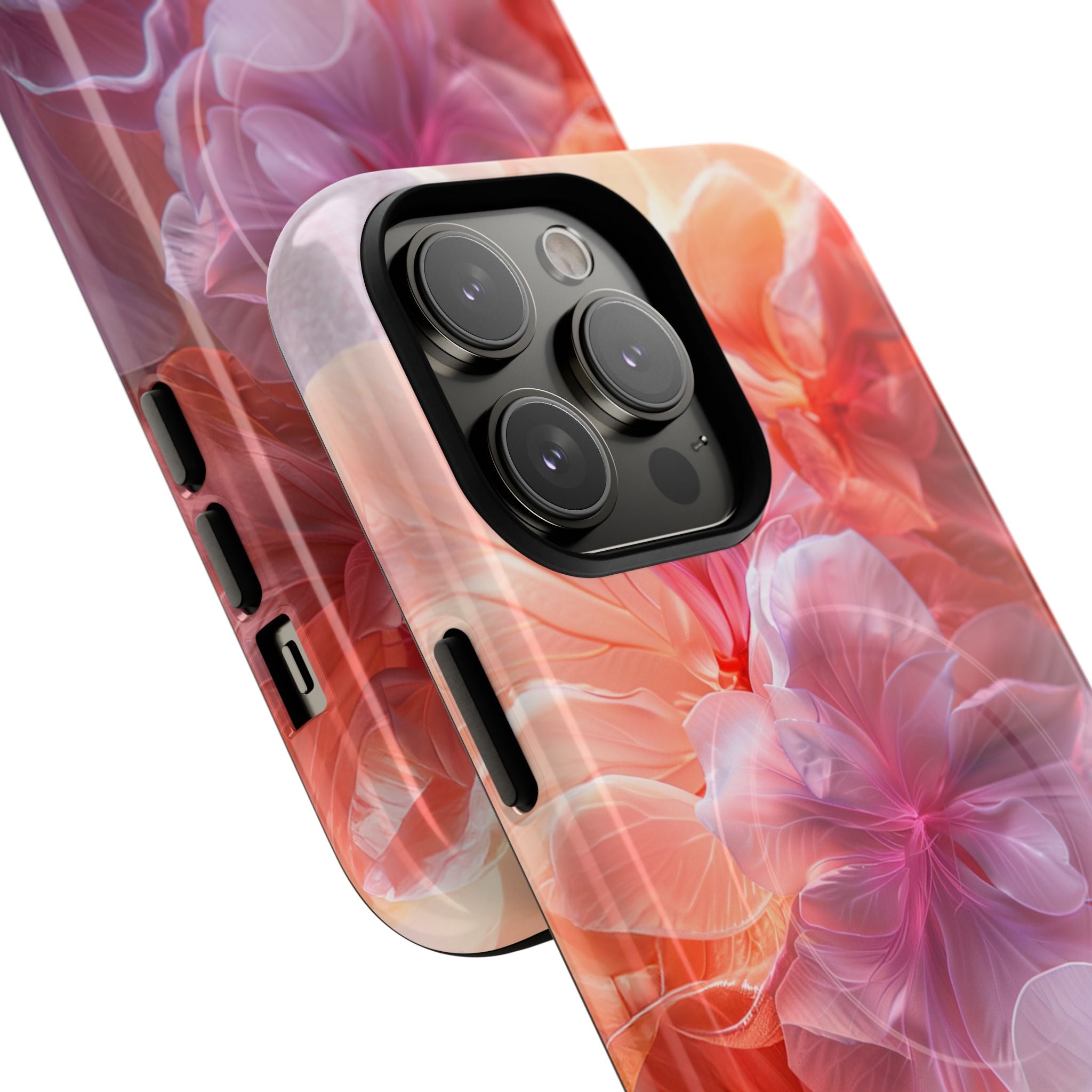 Floral Dream Tough Magnetic Phone Case — Pink Peach Petal Design