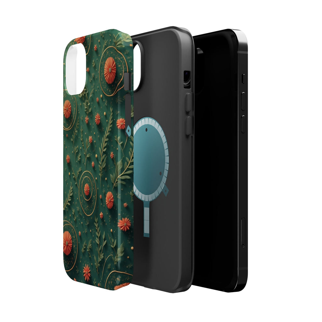 Floral Green Magnetic Impact Phone Case — Protective Botanical Design