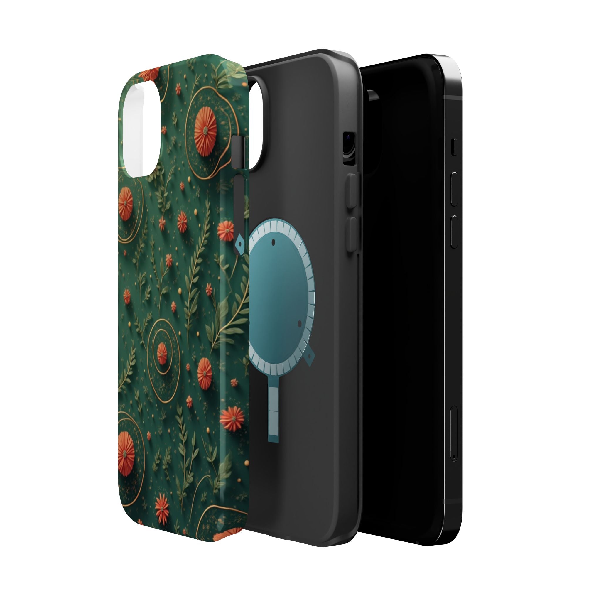 Floral Green Magnetic Impact Phone Case — Protective Botanical Design