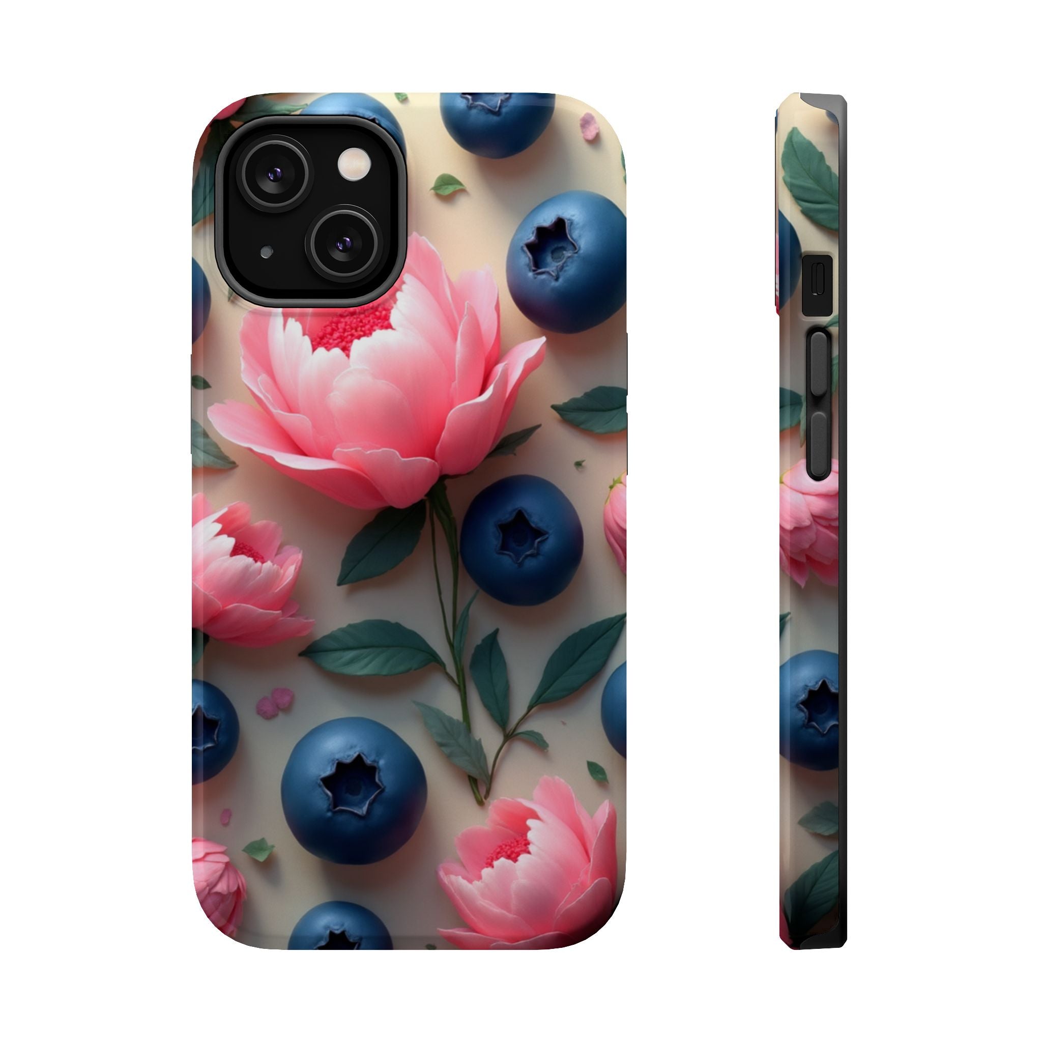 Floral Blueberry Phone Case — Magnetic Impact-Resistant