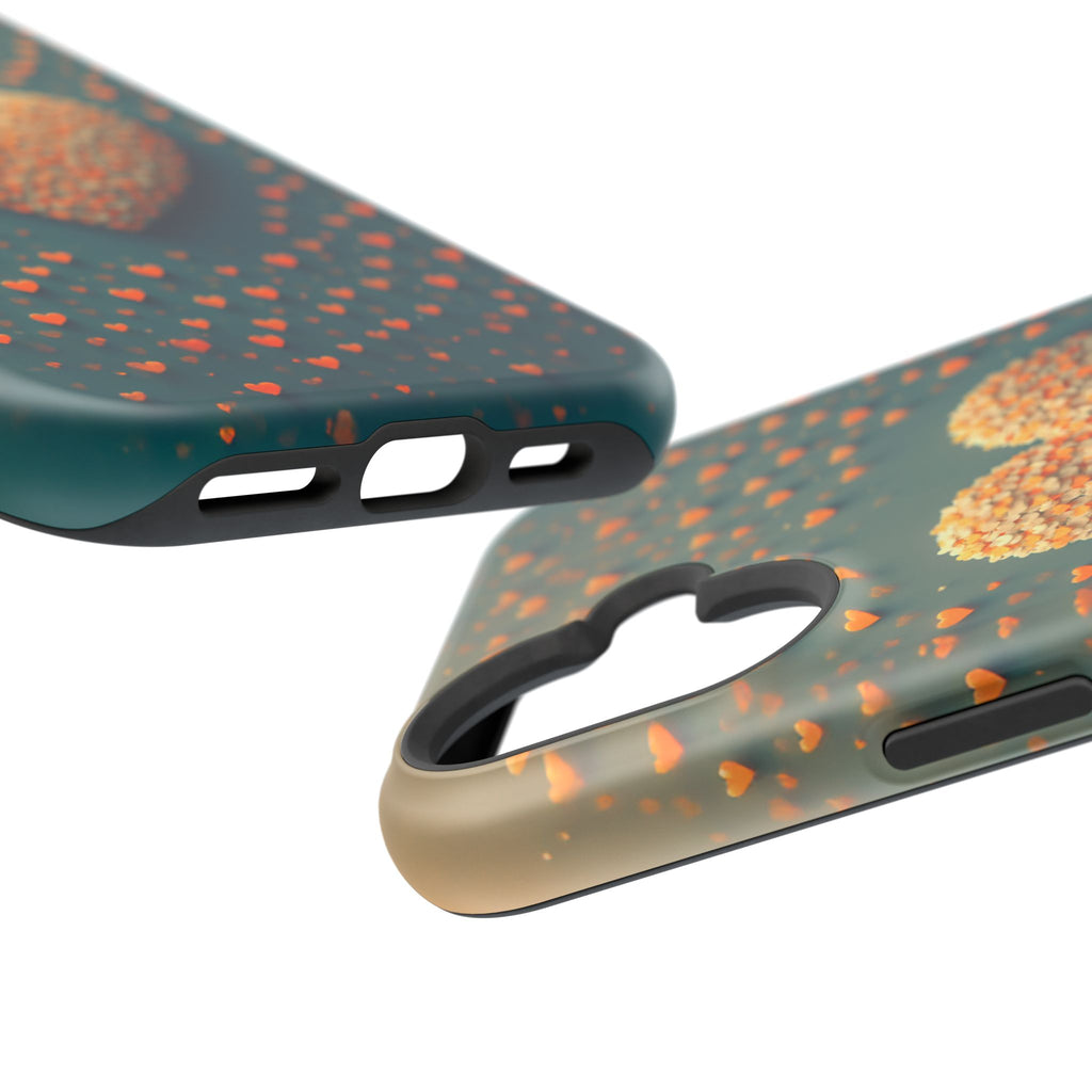 Magnetic Impact-Resistant Phone Case — Textured Heart Confetti Design