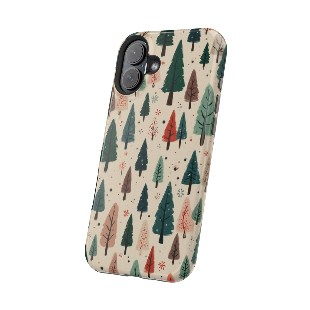Forest Pattern Magnetic Impact-Resistant Phone Case — Winter Tree Design