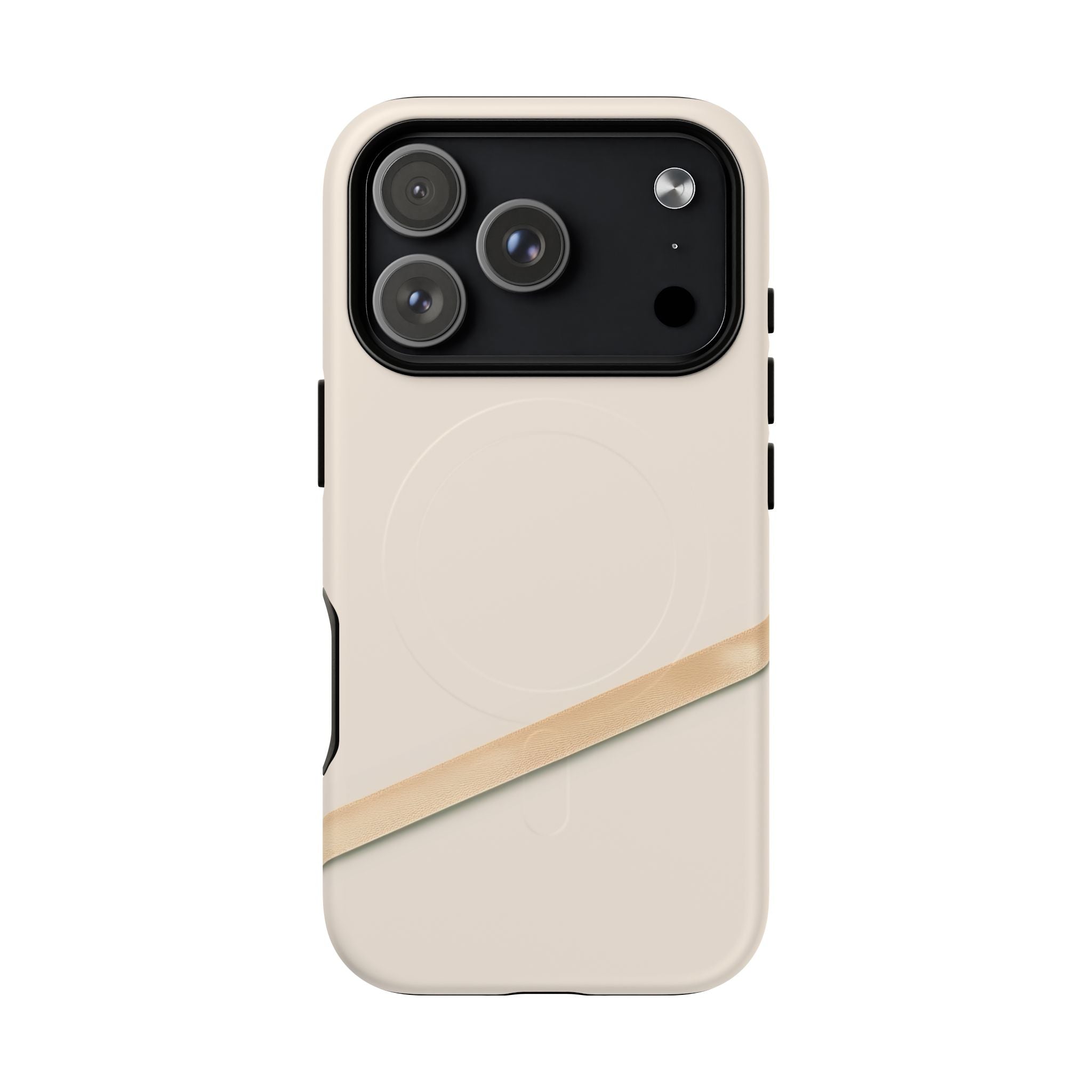 MagSafe Tough Phone Case — Sleek Sandstone with Gold Accent