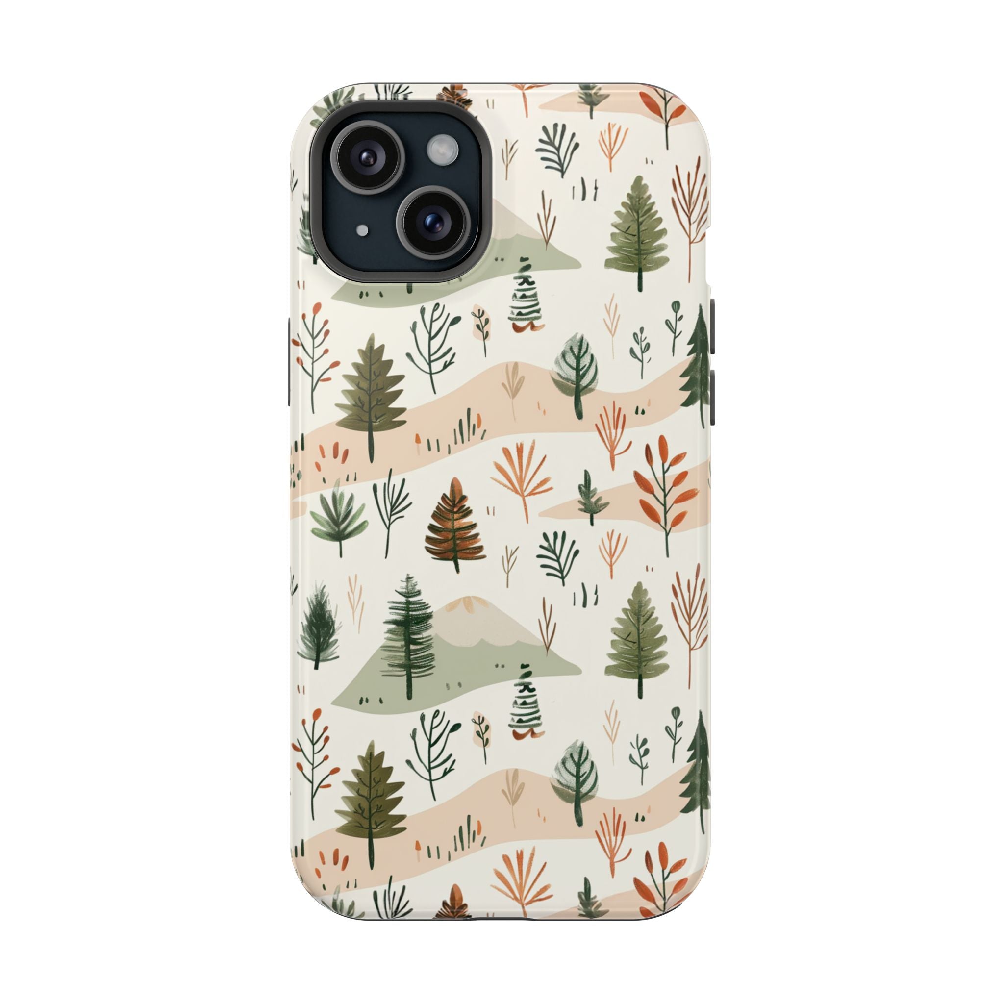 Magnetic Impact-Resistant Phone Case — Woodland Trees Pattern