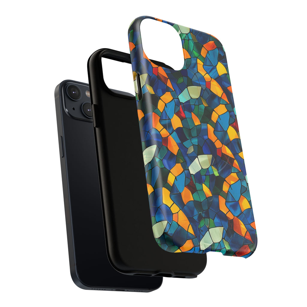 Stained Glass Mosaic Tough Magnetic Phone Case — Vibrant Abstract Protective Cover