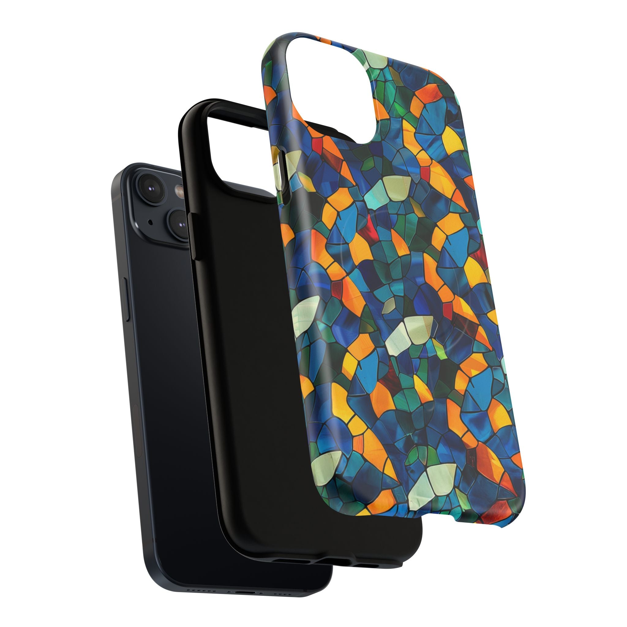 Stained Glass Mosaic Tough Magnetic Phone Case — Vibrant Abstract Protective Cover