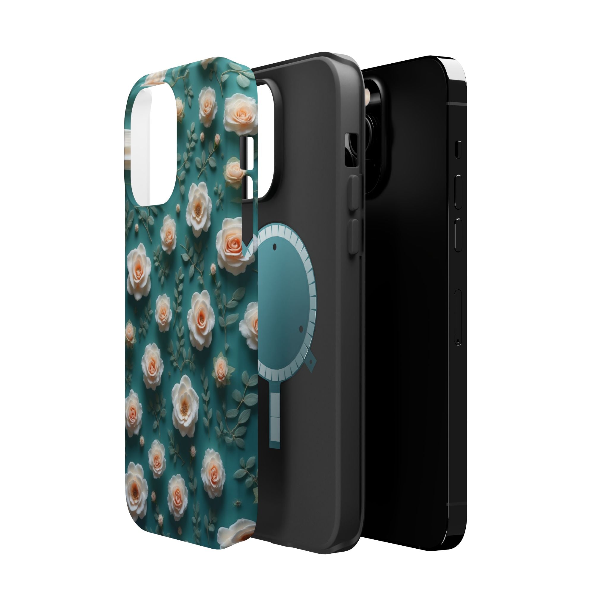 Floral Rose Pattern Magnetic Impact-Resistant Phone Case