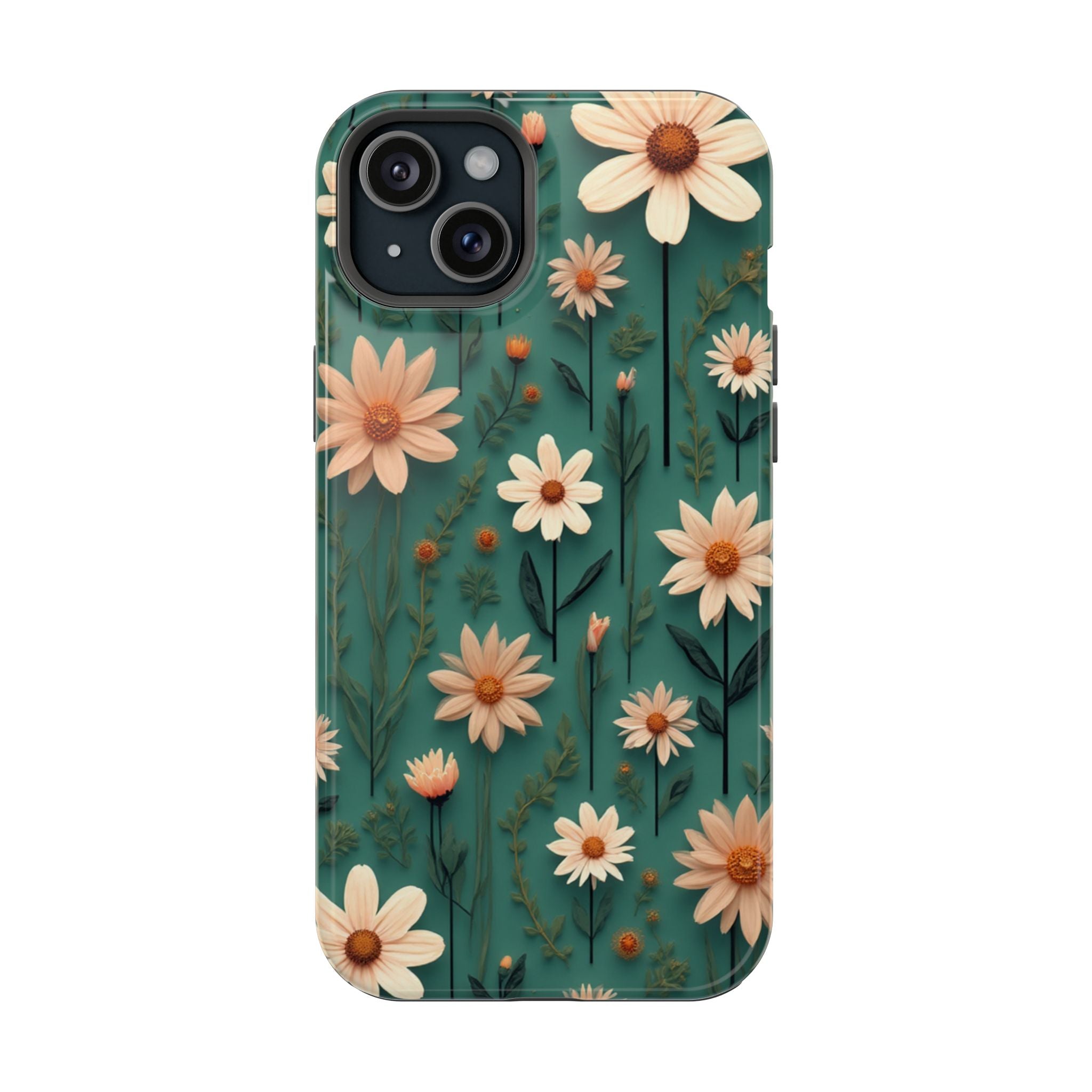 Floral Daisy Magnetic Impact-Resistant Phone Case