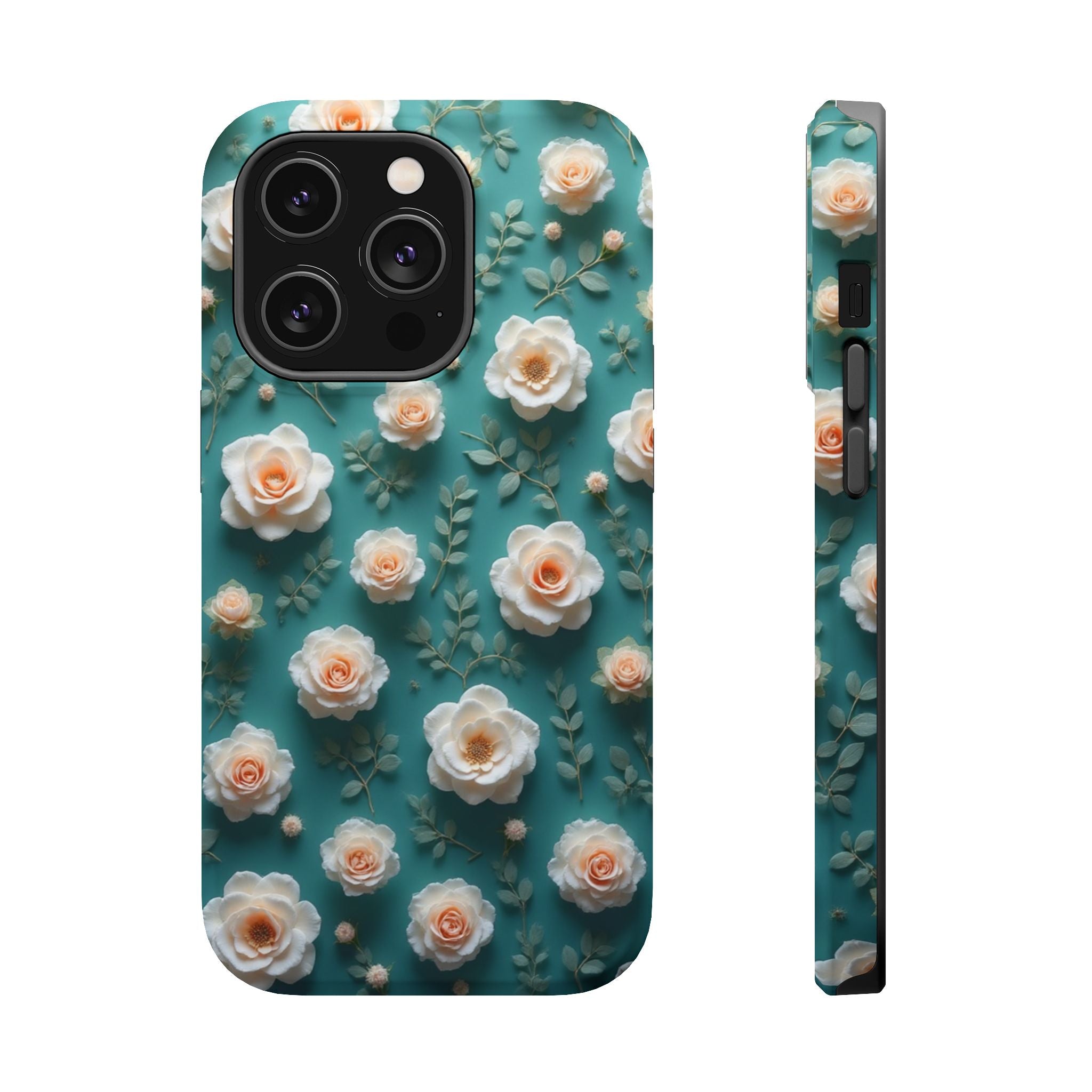 Floral Rose Pattern Magnetic Impact-Resistant Phone Case