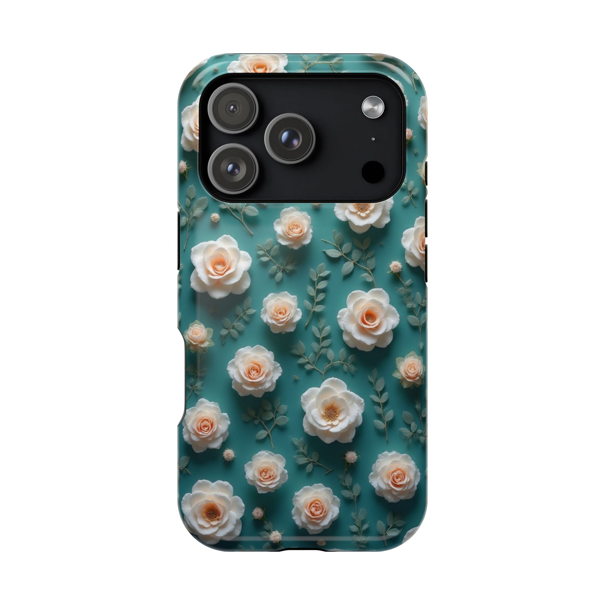 Floral Rose Pattern Magnetic Impact-Resistant Phone Case