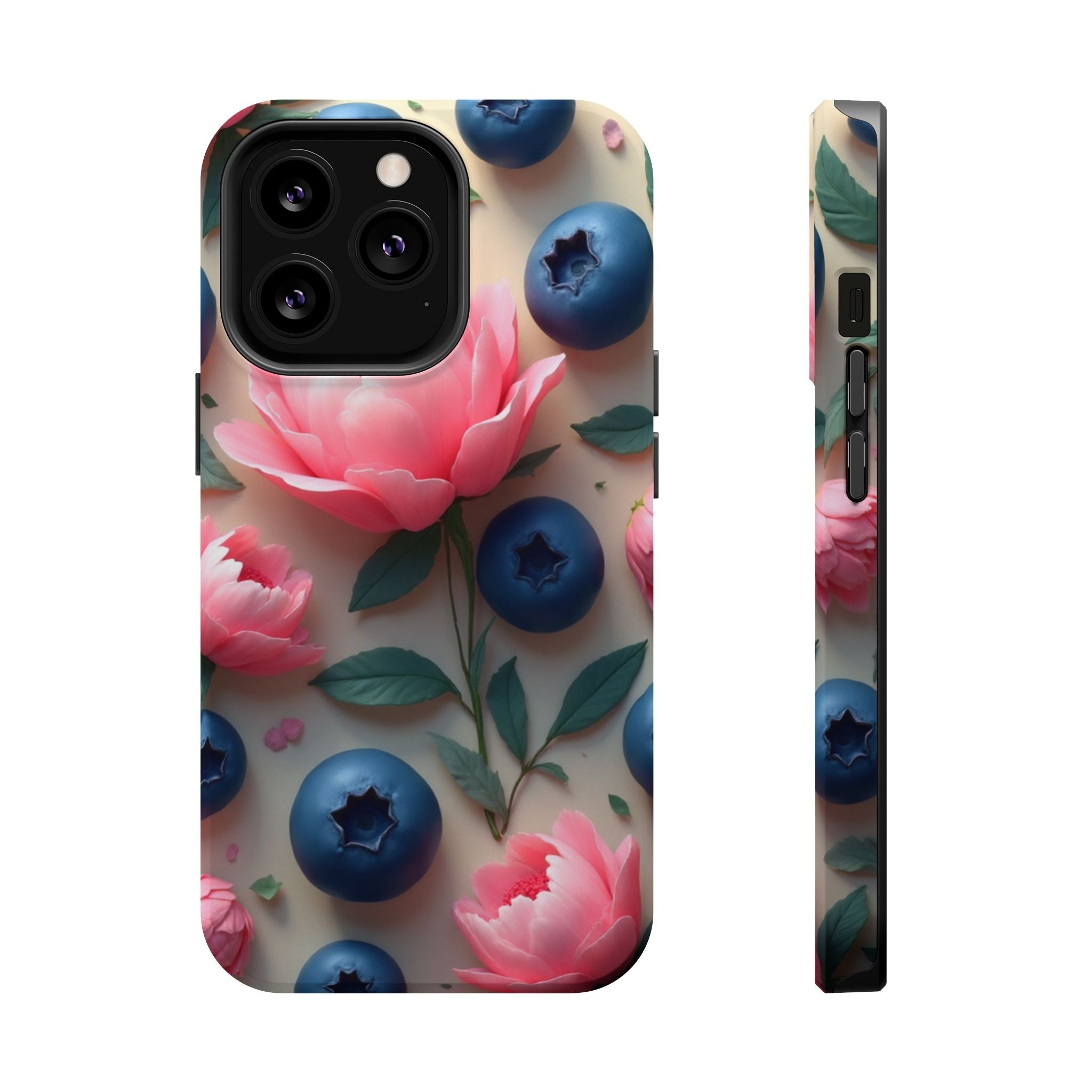 Floral Blueberry Phone Case — Magnetic Impact-Resistant