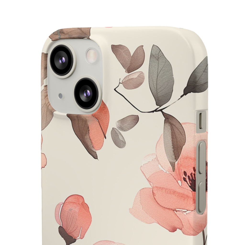 Floral Snap Phone Case — Blush Watercolor Poppies