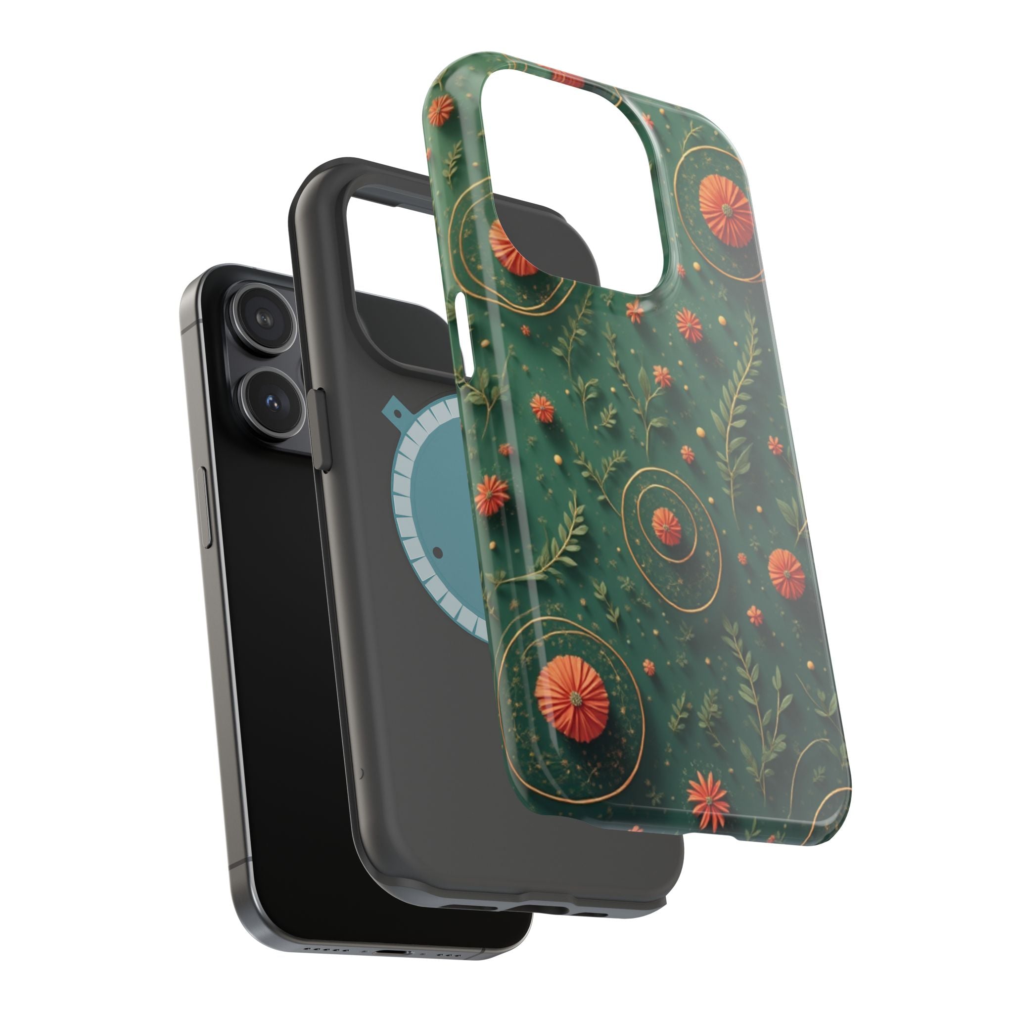 Floral Green Magnetic Impact Phone Case — Protective Botanical Design