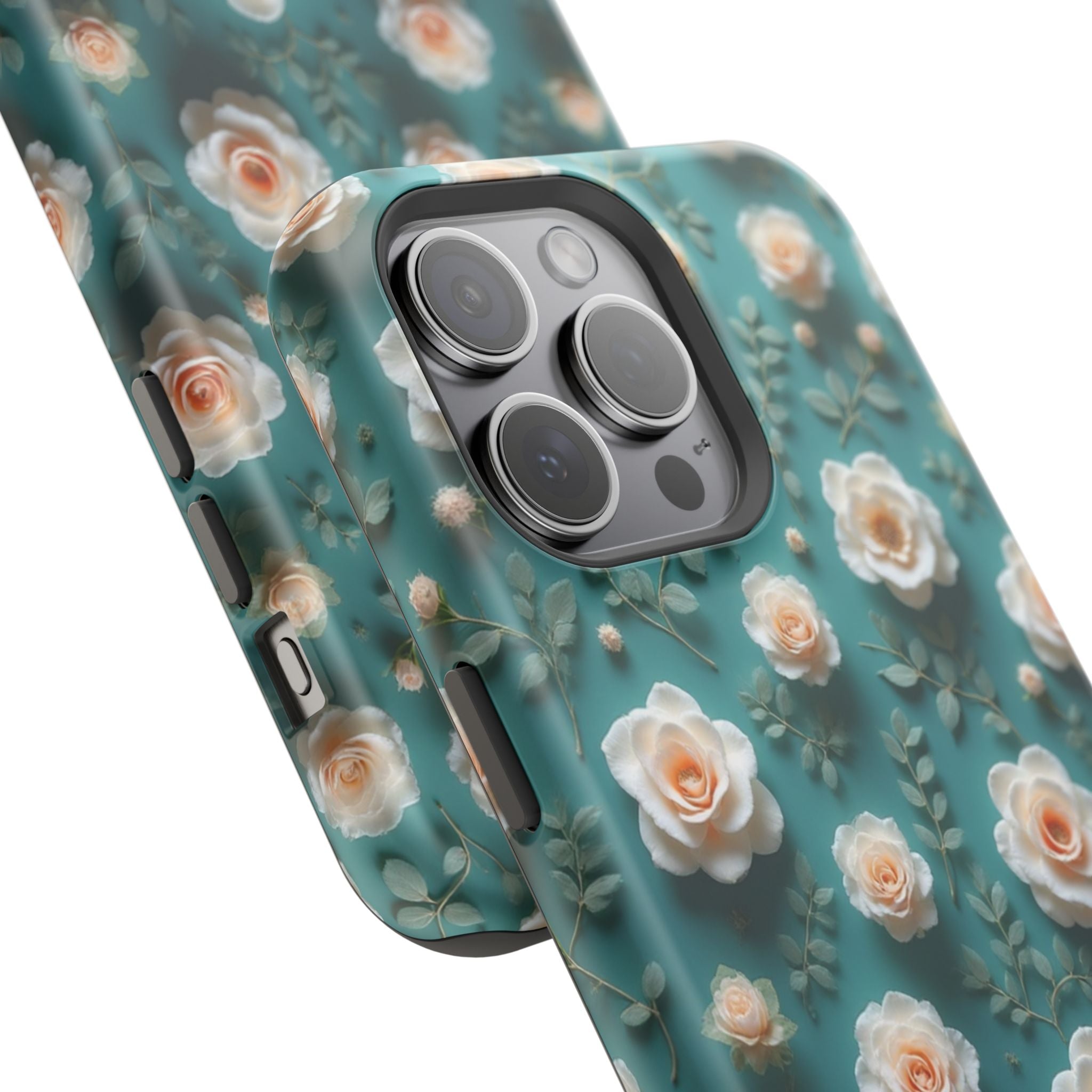 Floral Rose Pattern Magnetic Impact-Resistant Phone Case