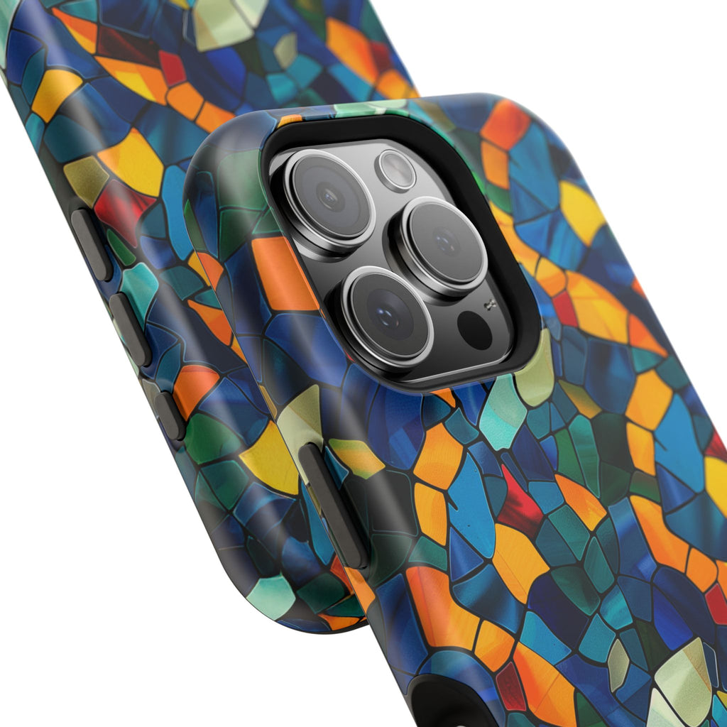 Stained Glass Mosaic Magnetic Impact Phone Case — Durable Protective Cover